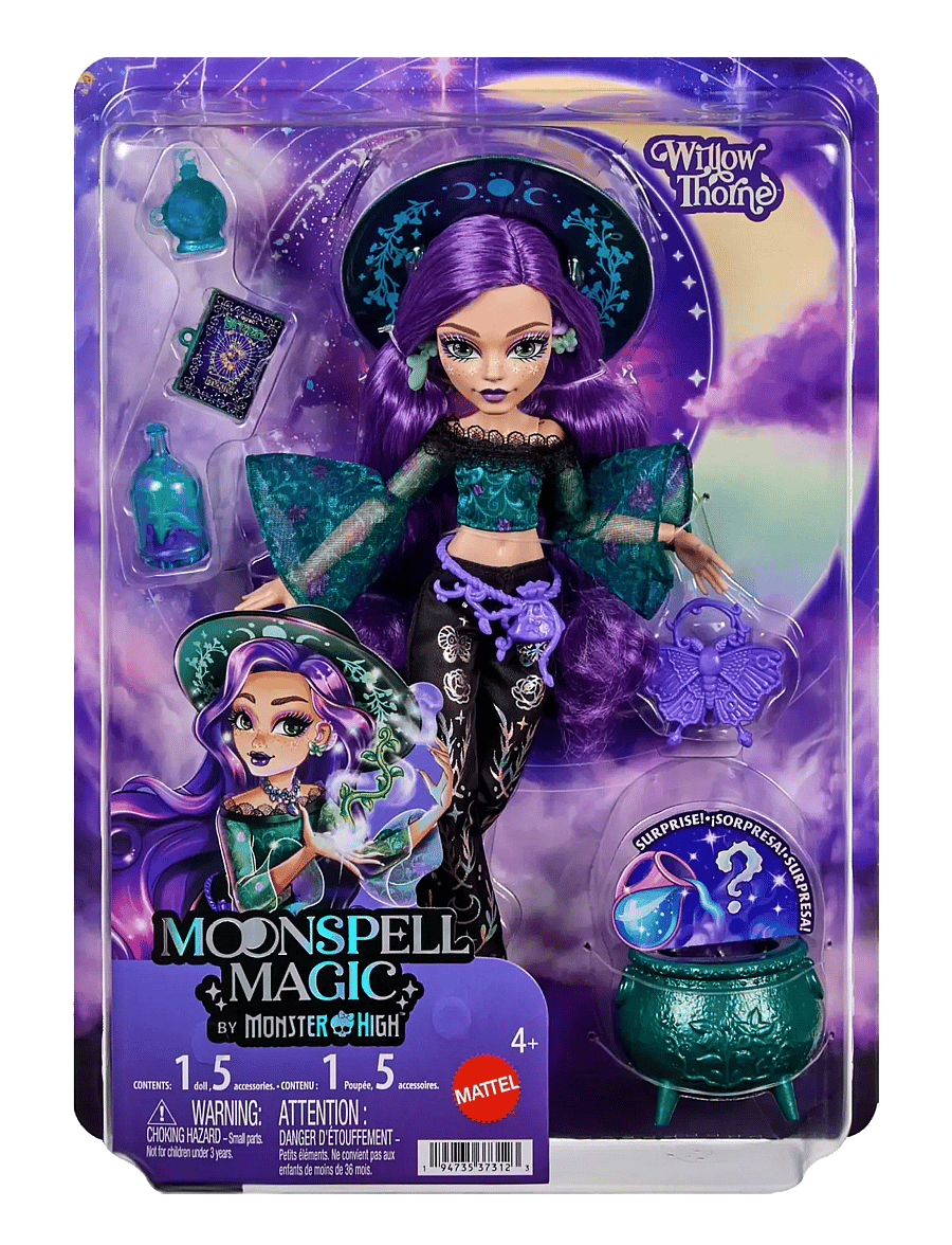 Monster High - Moonspell Magic by Willow Thorne Fashion Doll, Nature Witch with Accessories - dukker - multicolor - 1