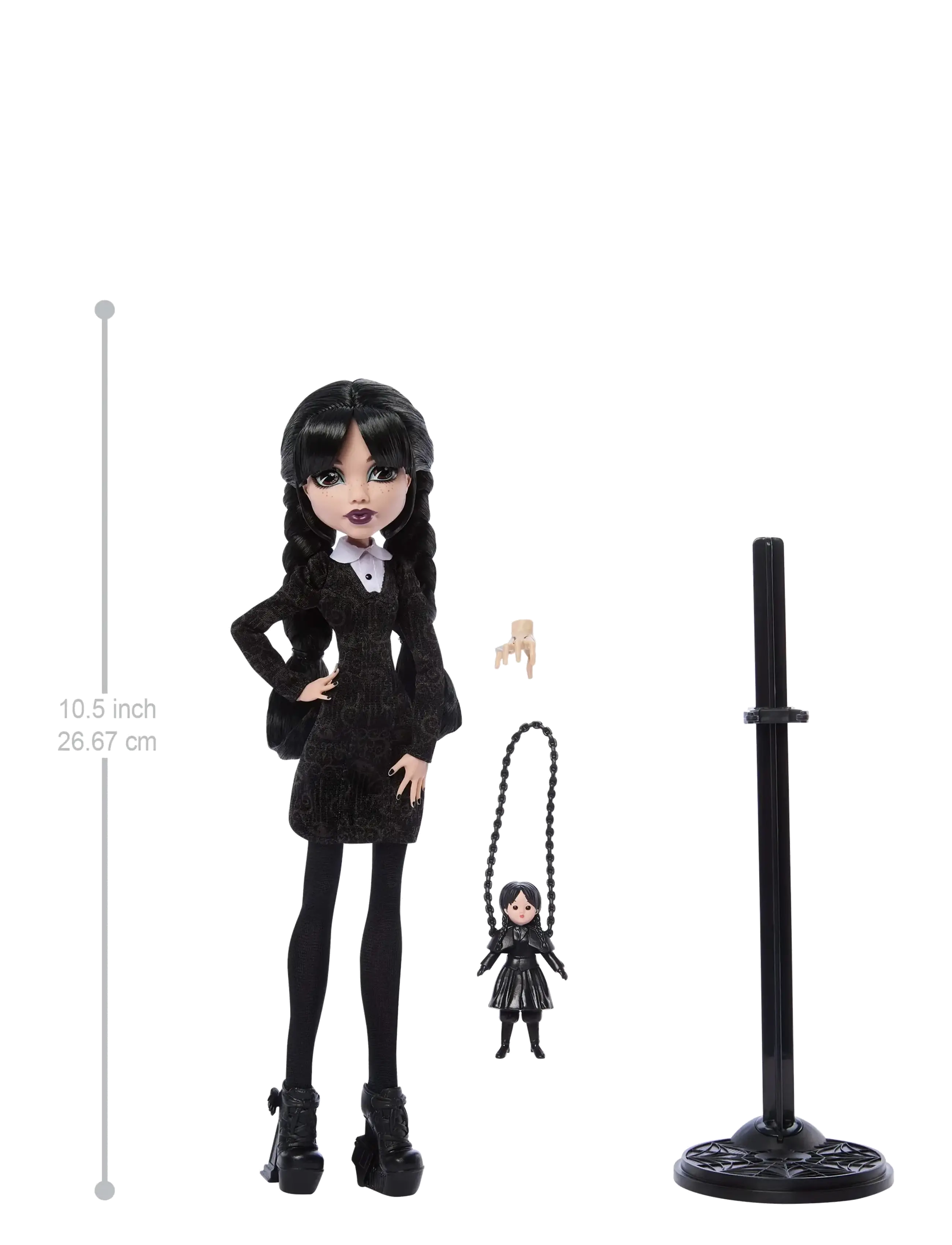 Monster High - x Wednesday Collectible Doll, Wednesday Addams in Black Dress with Thing Accessory - multicolor - 1