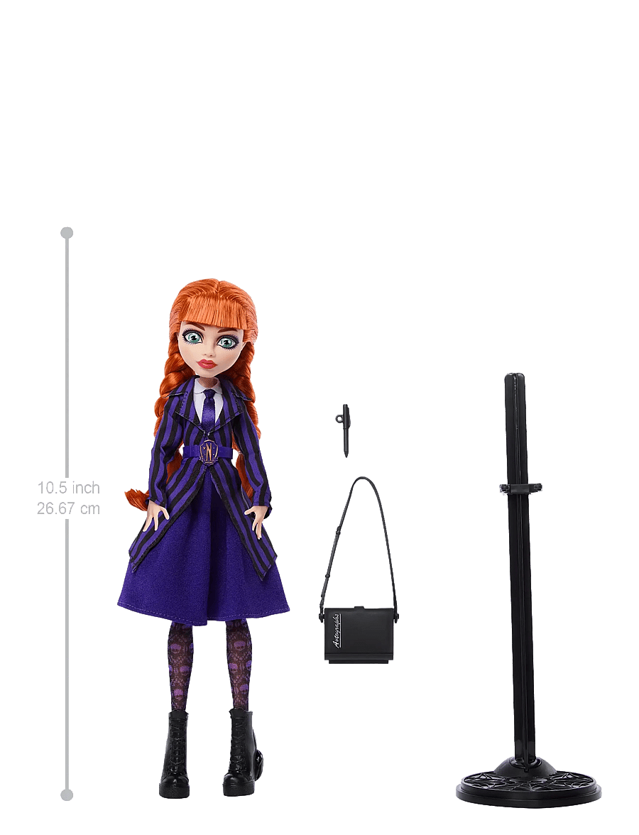 Monster High - x Wednesday Collectible Doll, Agnes DeMille with Purple Uniform and Accessories - multicolor - 1