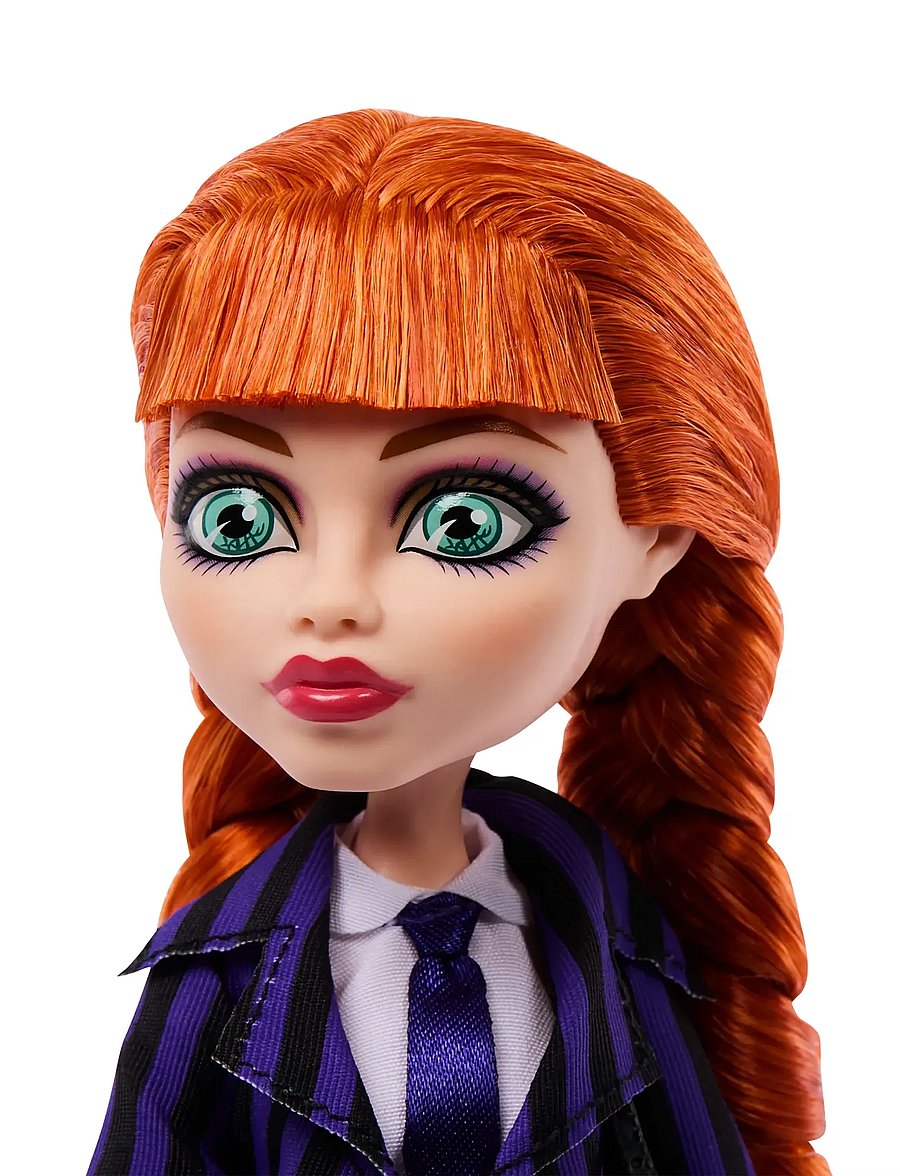 Monster High - x Wednesday Collectible Doll, Agnes DeMille with Purple Uniform and Accessories - multicolor - 3