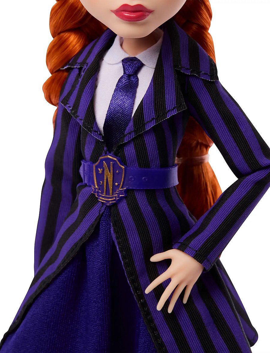 Monster High - x Wednesday Collectible Doll, Agnes DeMille with Purple Uniform and Accessories - multicolor - 4