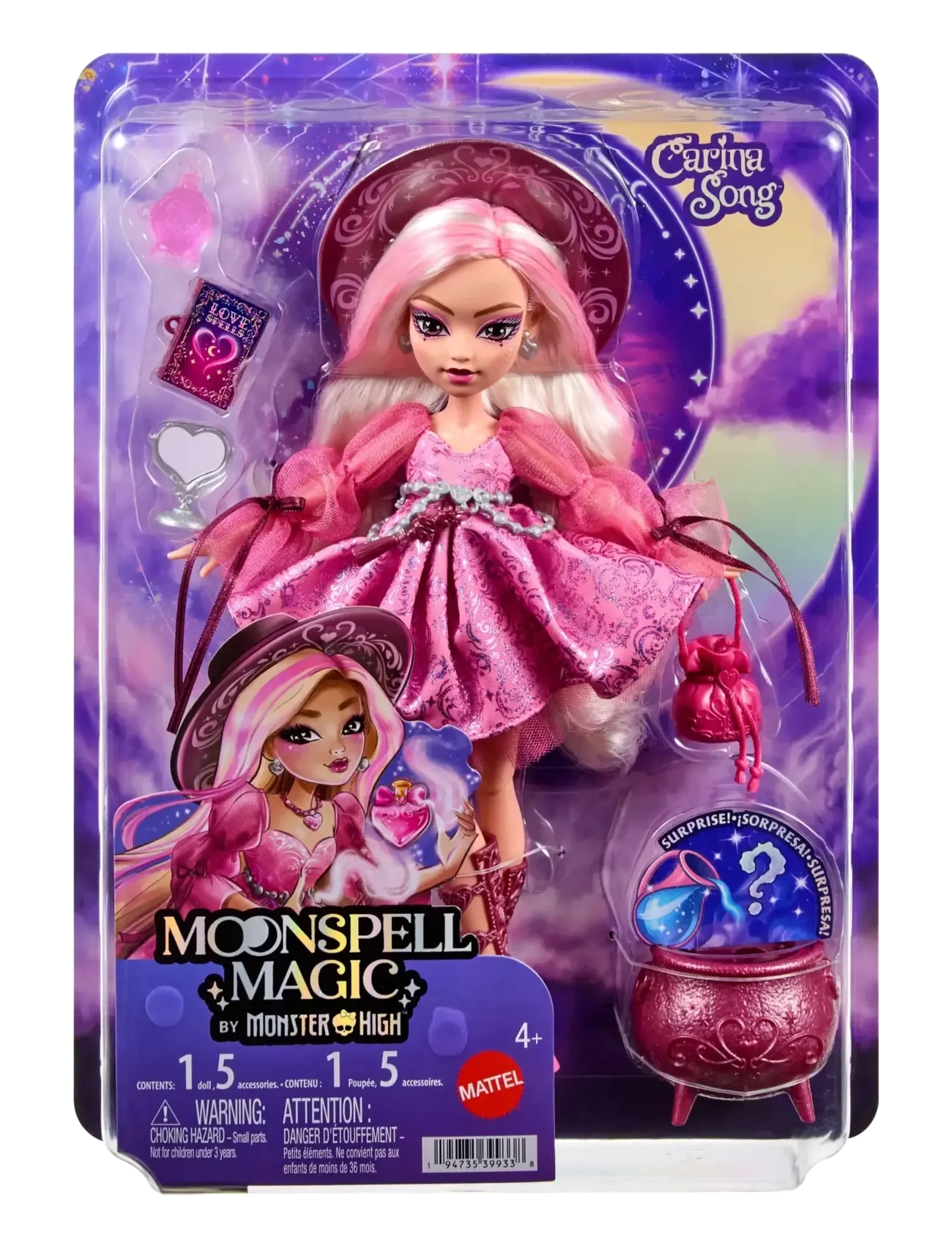 Monster High - Moonspell Magic by Carina Song Fashion Doll, Love Witch with Accessories - multicolor - 2