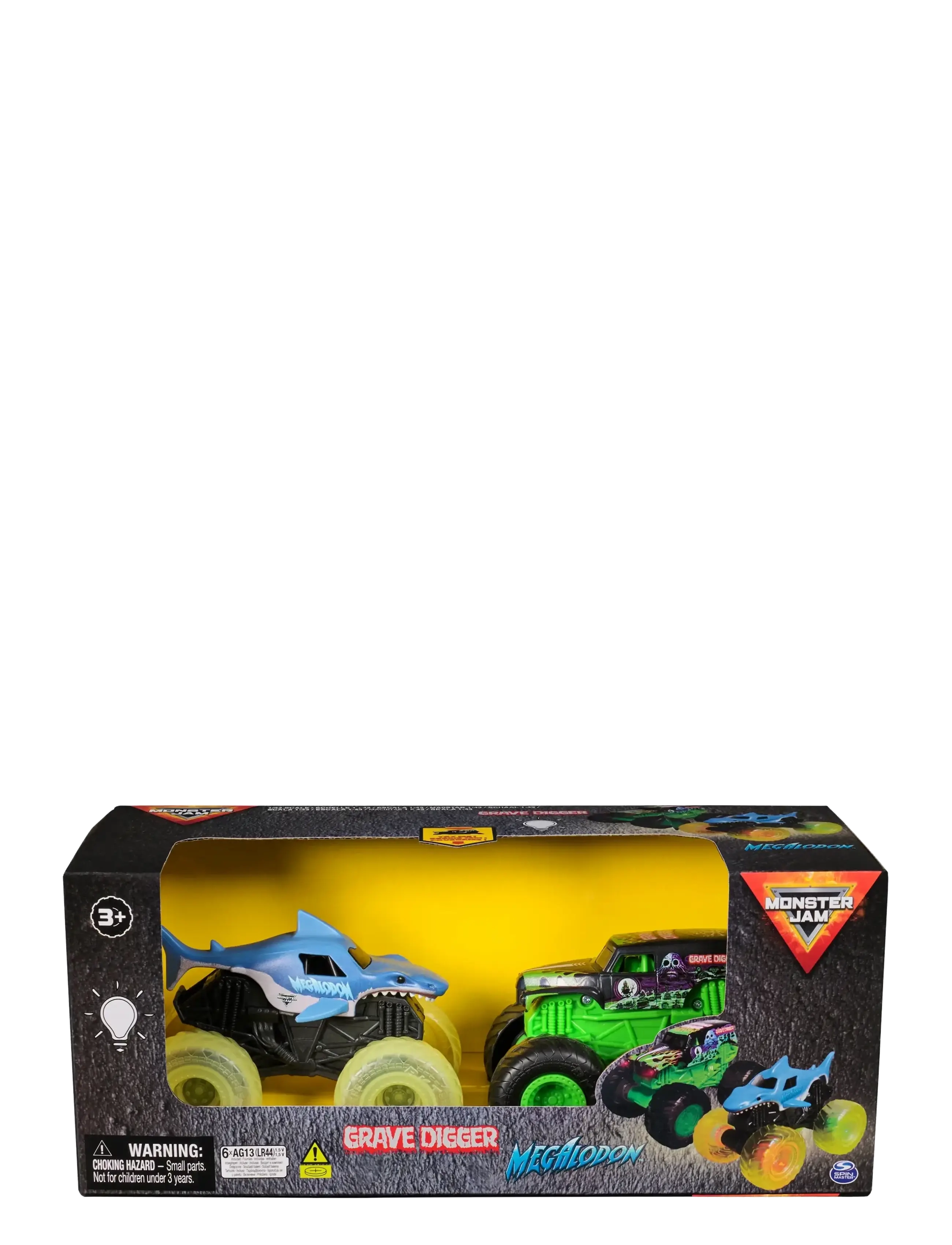 Monster Jam 1:43 Glowing Light 2 Pack, Børn, Trucks, Grøn, Str: ONE SIZE