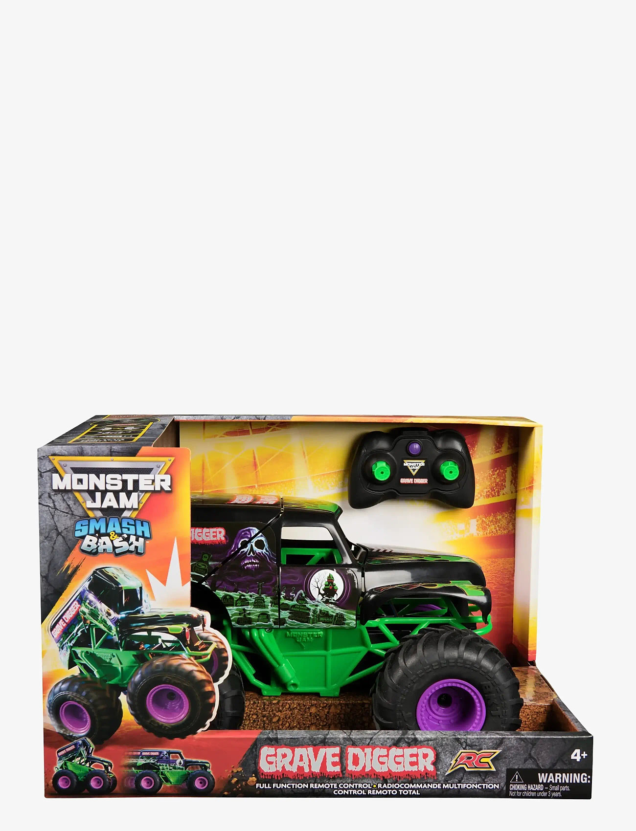 Monster Jam - Monster Jam RC 1:15 Smash & Bash Grave Digger - fjernstyret legetøj - muti - 0