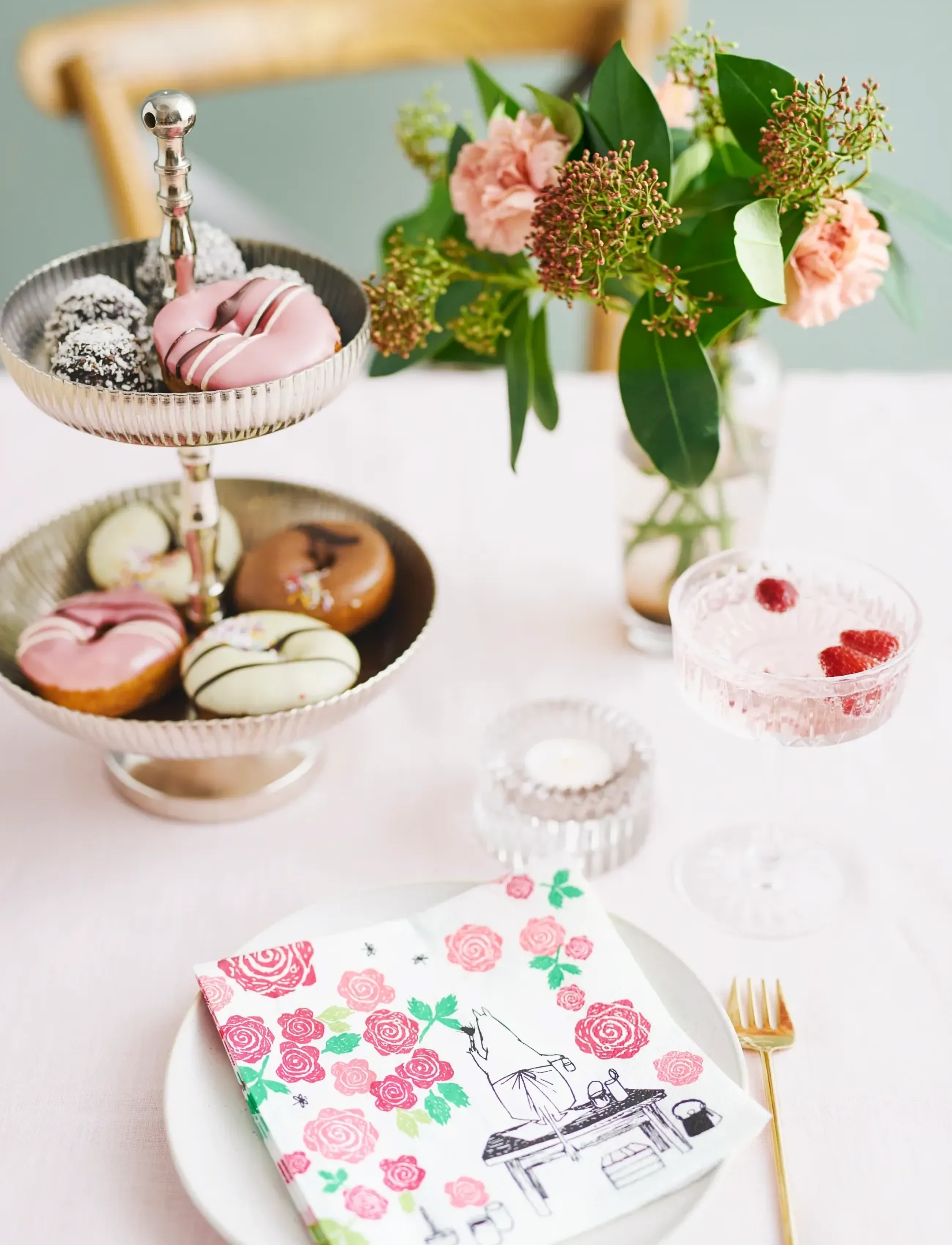 Moomin by Havi Napkin Ruusumuumi, 33X33 cm, Napkins, Rosa - Paper Homeware