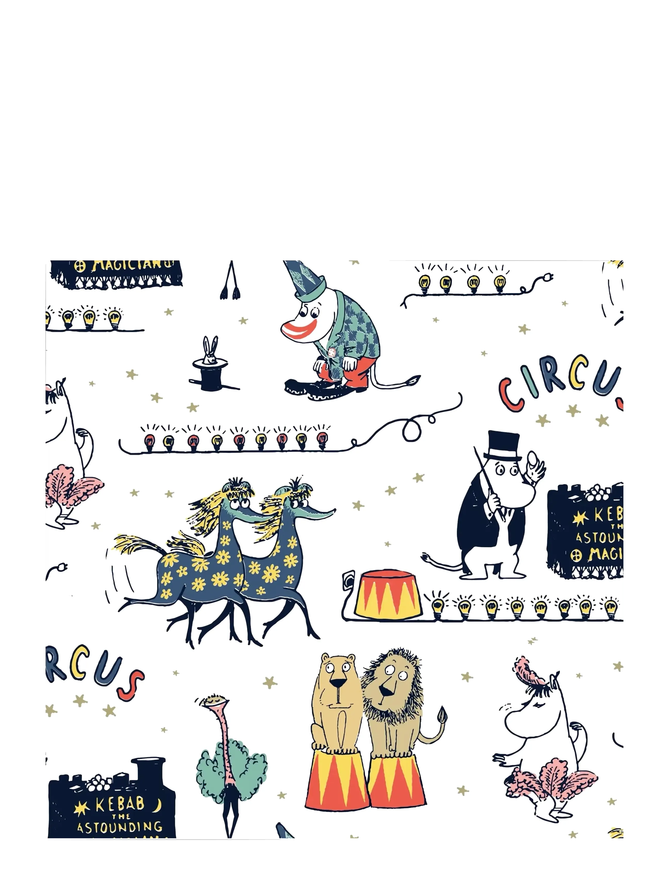 Moomin by Havi Moomin Napkin Sirkusmuumi, 33X33 cm, White, Servietter > Papirservietter, Unisex