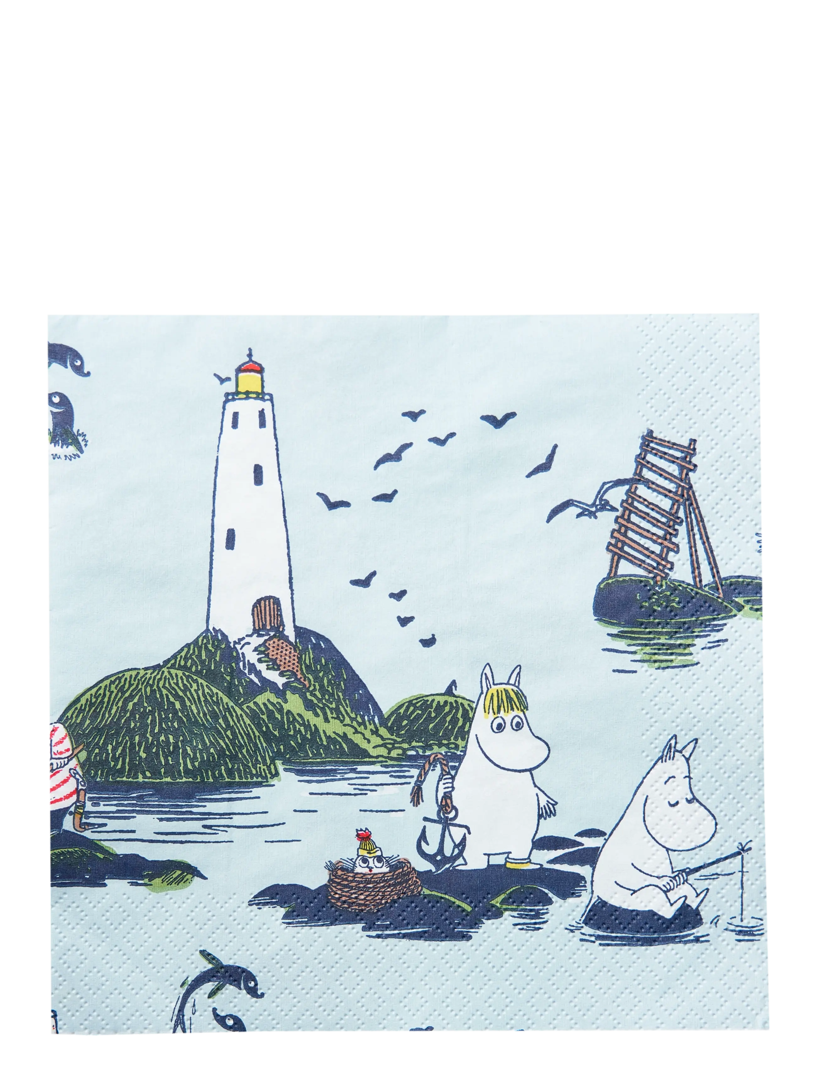 Moomin by Havi Moomin Napkin Muumit Ja Meri, 33X33 cm, Blue, Servietter > Papirservietter, Unisex