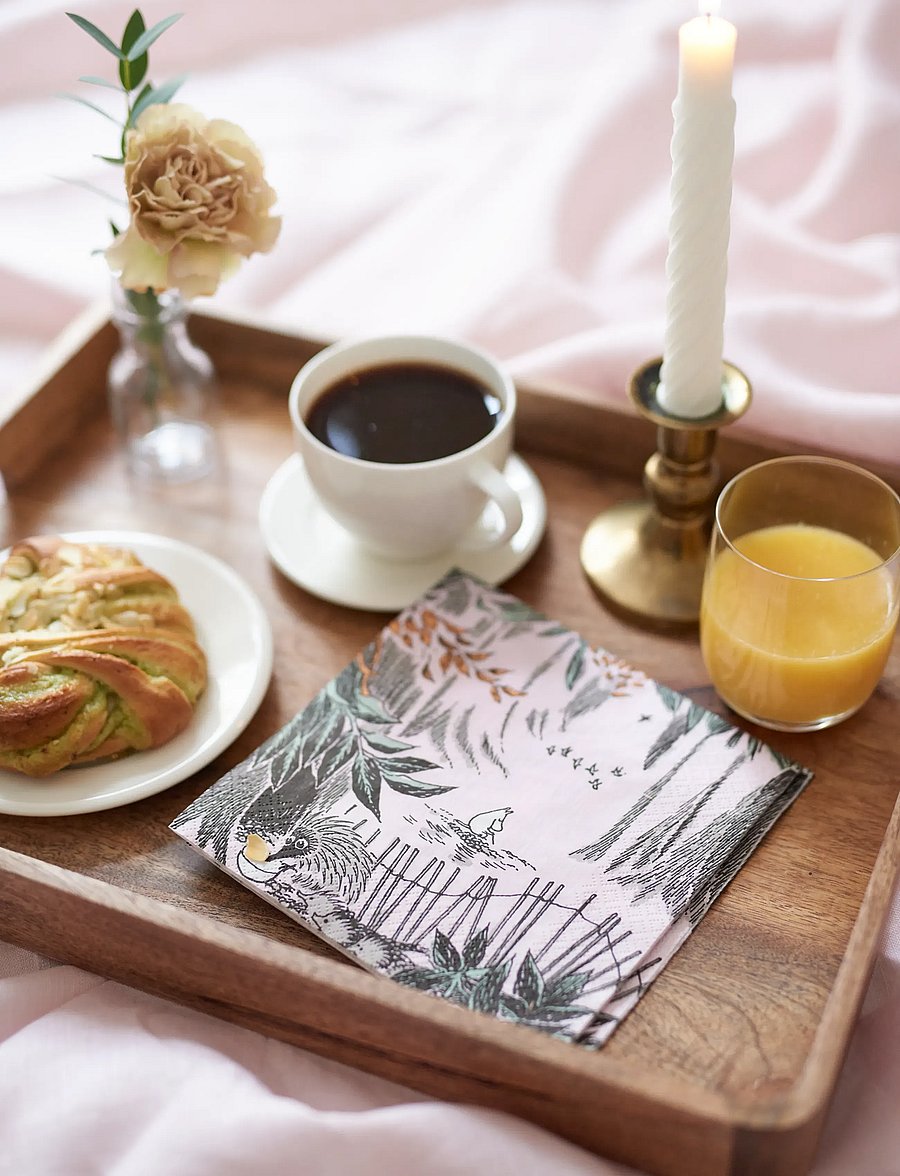 Moomin by Havi - Moomin napkin Kaipaus pink - popierinės servetėlės - pink - 0