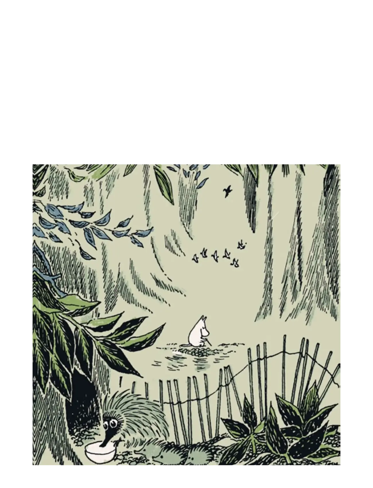Moomin by Havi Moomin Napkin Kaipaus Light, Paper Serviet, Grøn, Str: 33X33CM