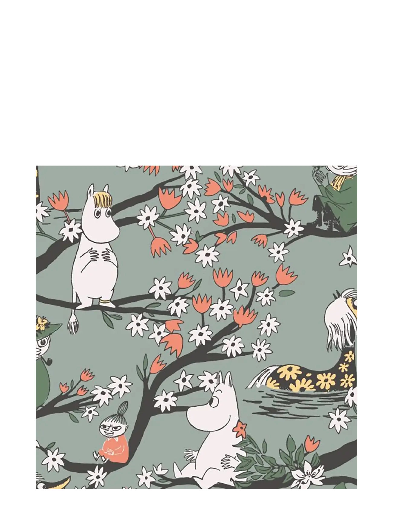 MOOMIN BY HAVI Moomin Serviette Moomin Falls In Love Grün - 33X33CM - Unisex