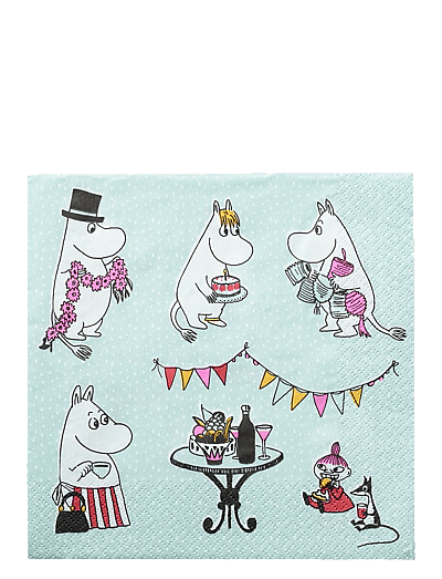 Moomin by Havi Moomin napkin Kestit - Pappersservetter - MINT / blue