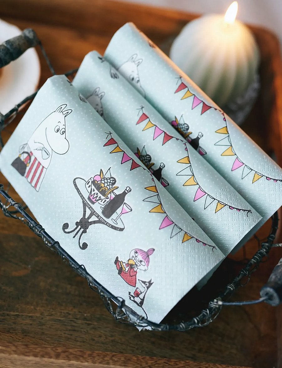 Moomin by Havi - Moomin napkin Kestit - papīra salvetes - mint - 0