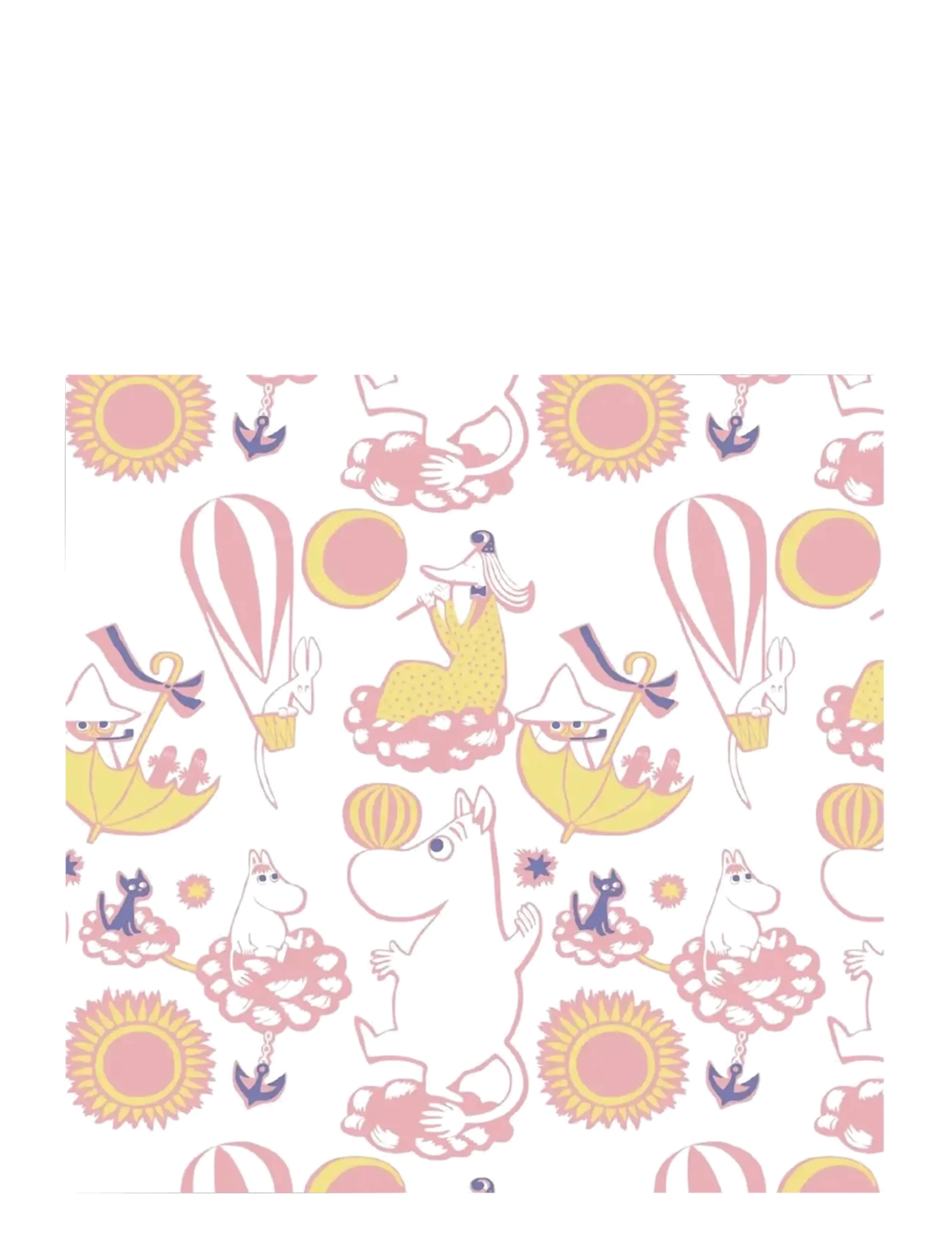 Moomin by Havi Napkin Vapaapäivä, 33X33 cm, Napkins, Rosa - Paper Homeware