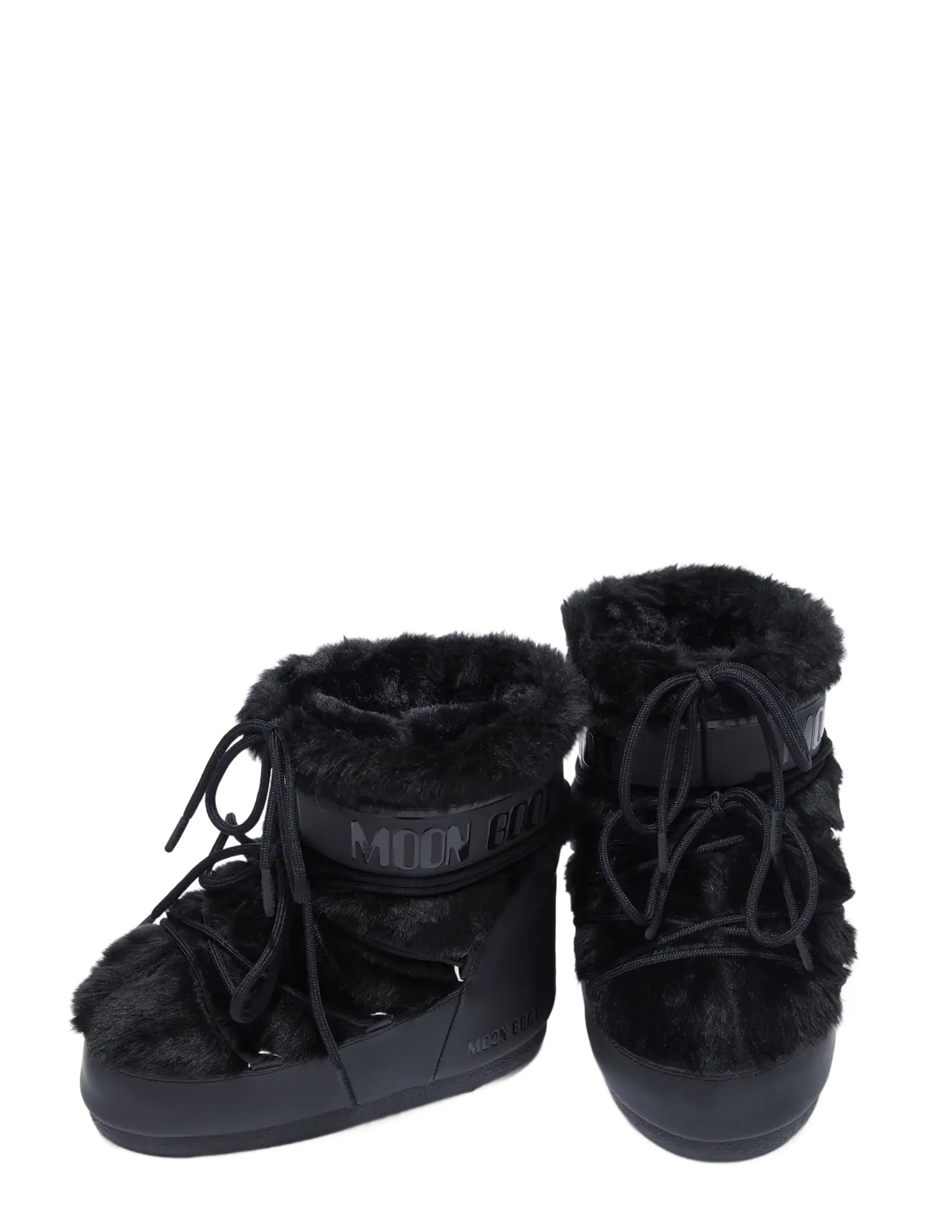Moon Boot MB ICON LOW FAUX FUR - Stiefel - BLACK / black
