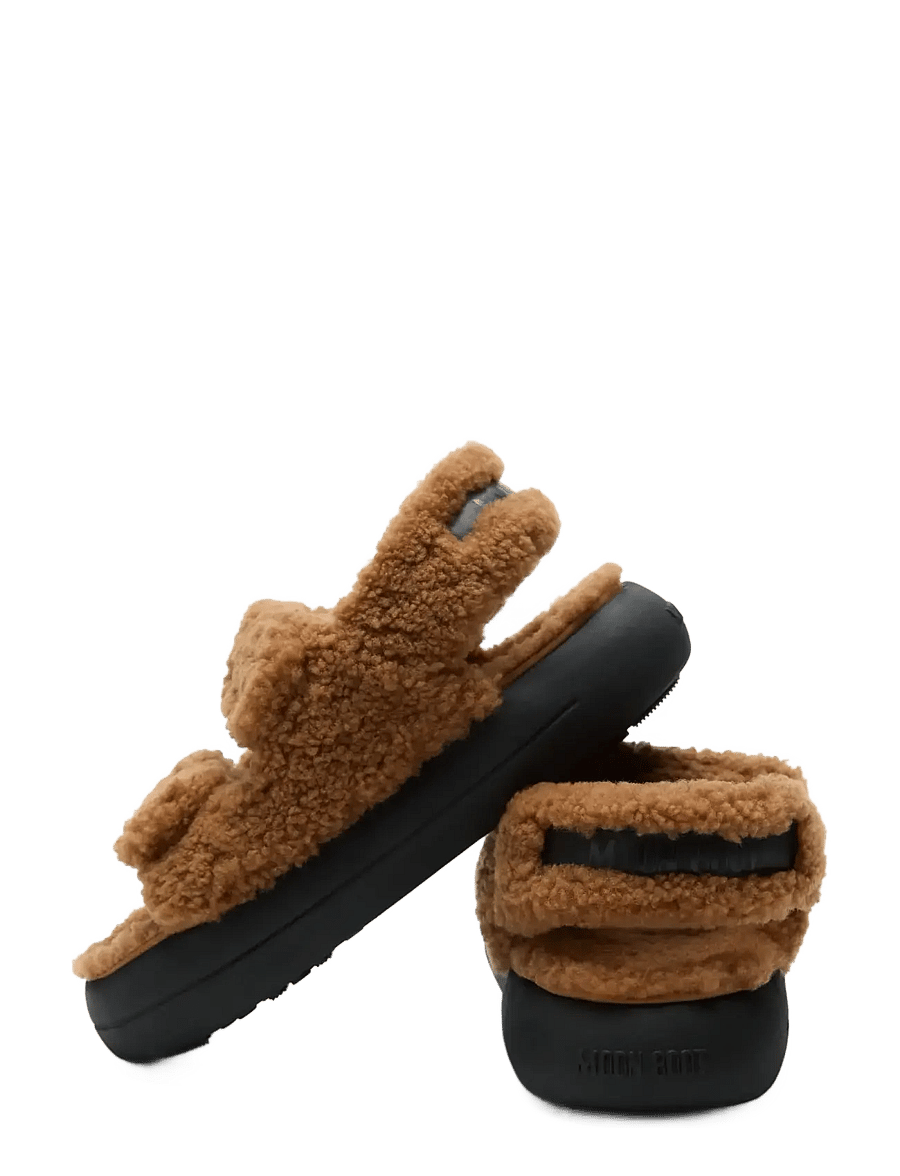 Moon Boot - MB SHEARLING SANDAL - madalad sandaalid - cognac - 3