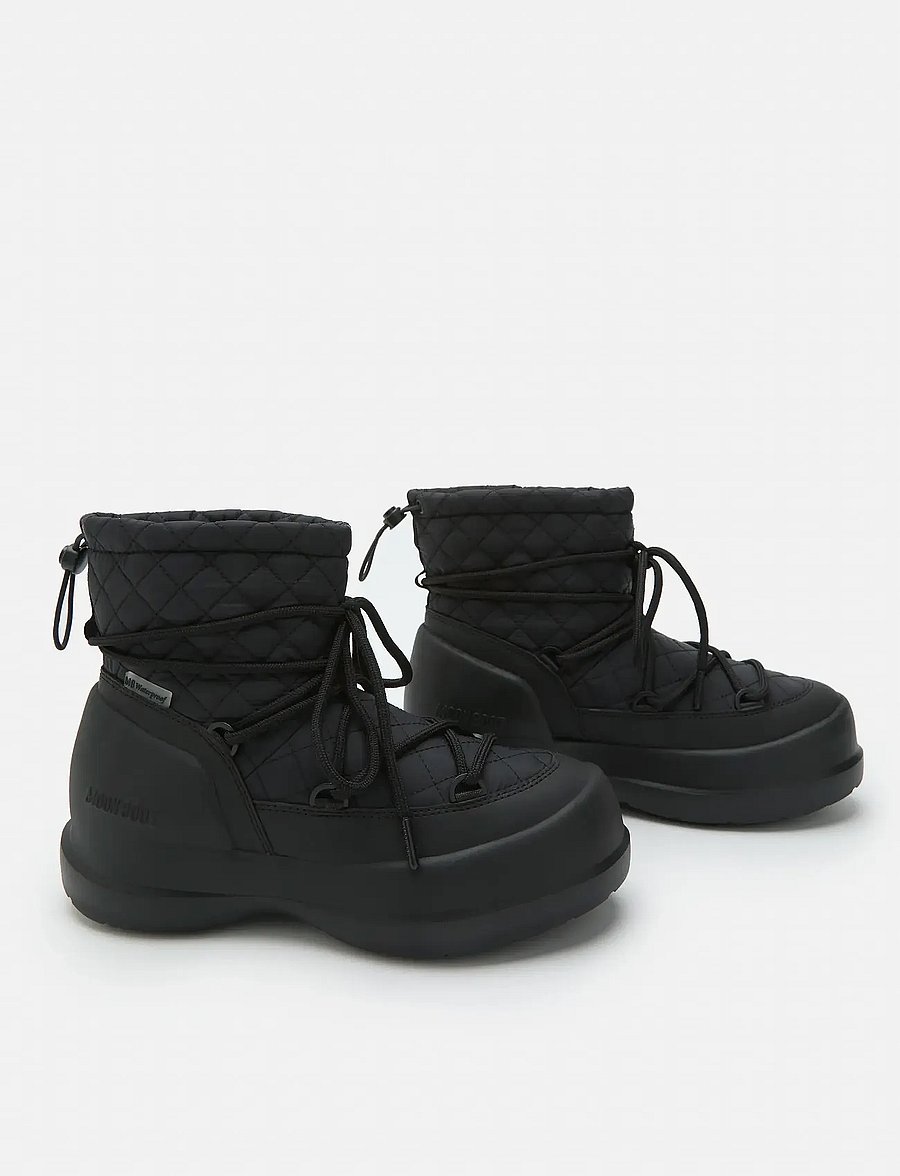 Moon Boot - MB MEZZALUNA QUILTED MID WP - winterstiefel - black - 0