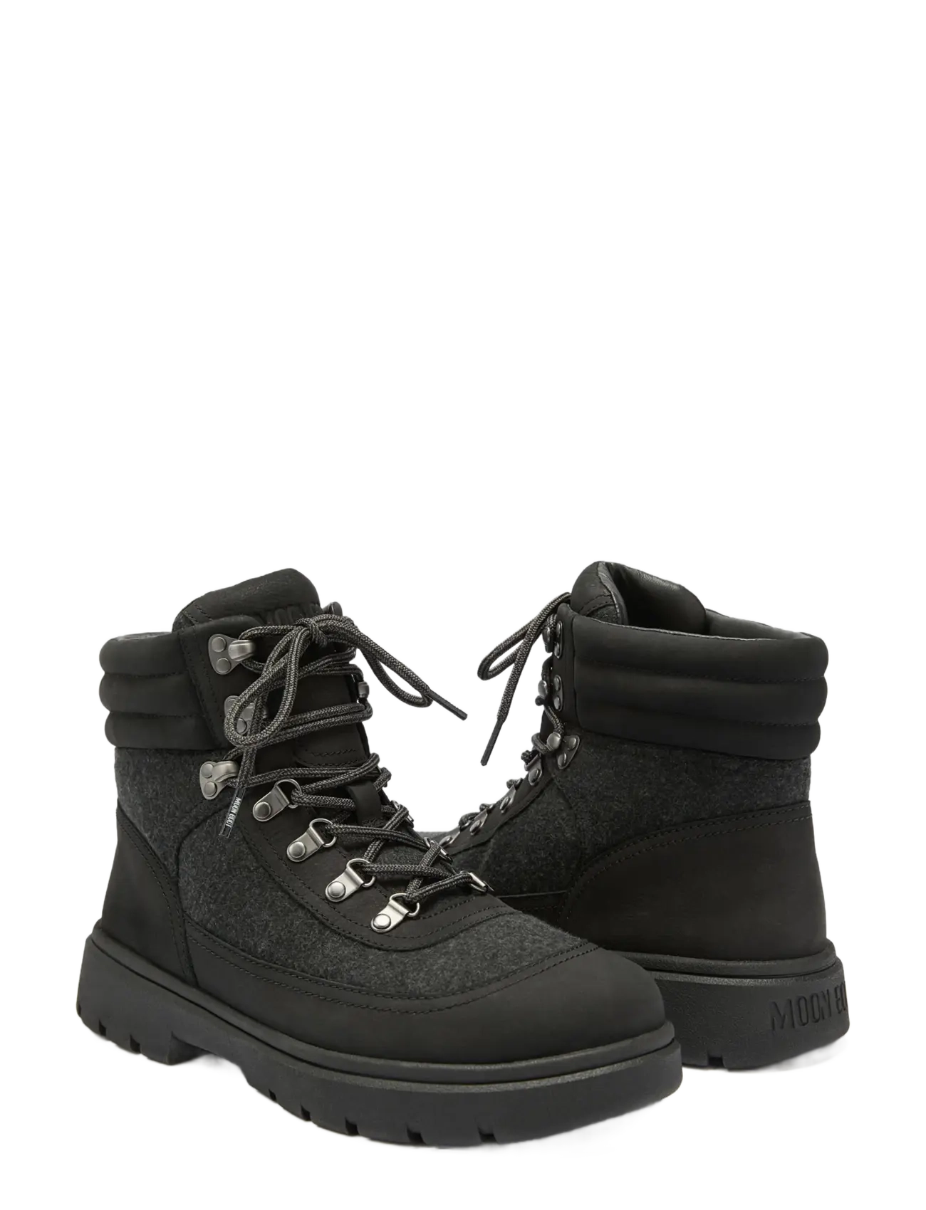 Moon Boot - MB COMBAT BOOT FELT - kängor med snörning - black - 2