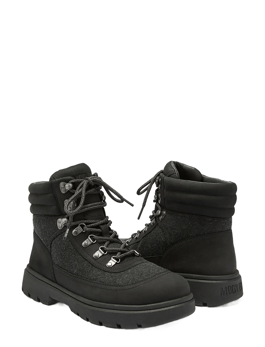 Moon Boot - MB COMBAT BOOT FELT - kängor med snörning - black - 2