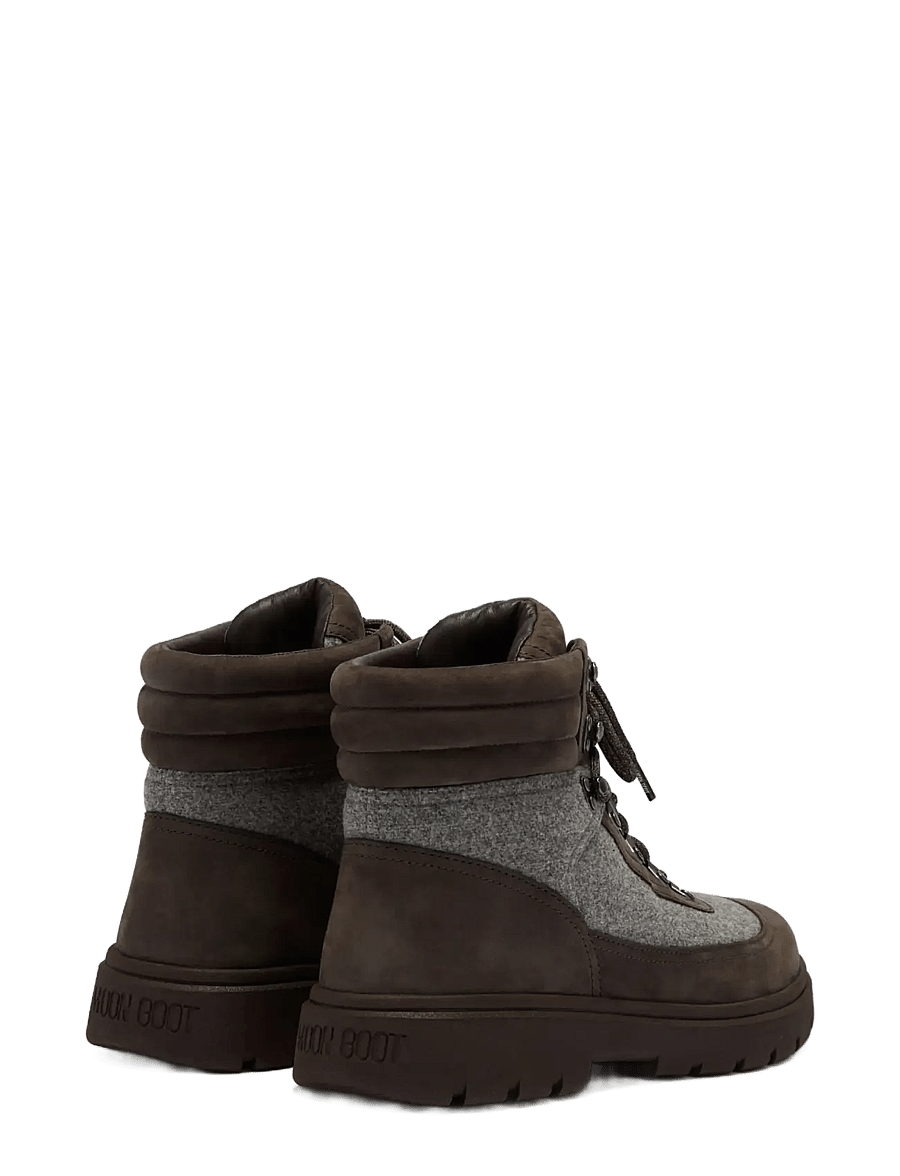 Moon Boot - MB COMBAT BOOT FELT - laced boots - cocoa/grey - 1