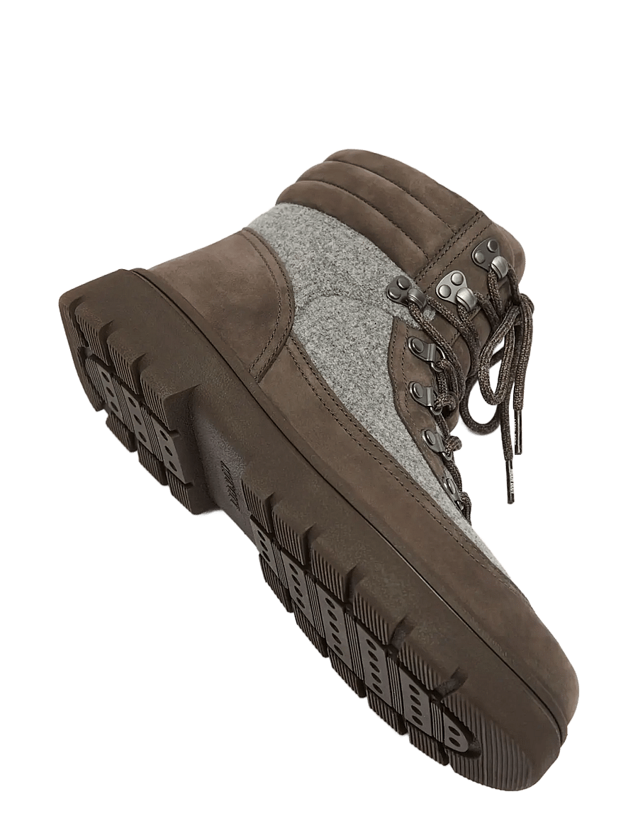 Moon Boot - MB COMBAT BOOT FELT - laced boots - cocoa/grey - 2