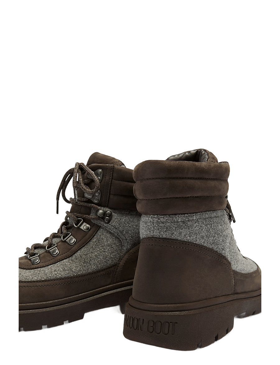 Moon Boot - MB COMBAT BOOT FELT - laced boots - cocoa/grey - 3