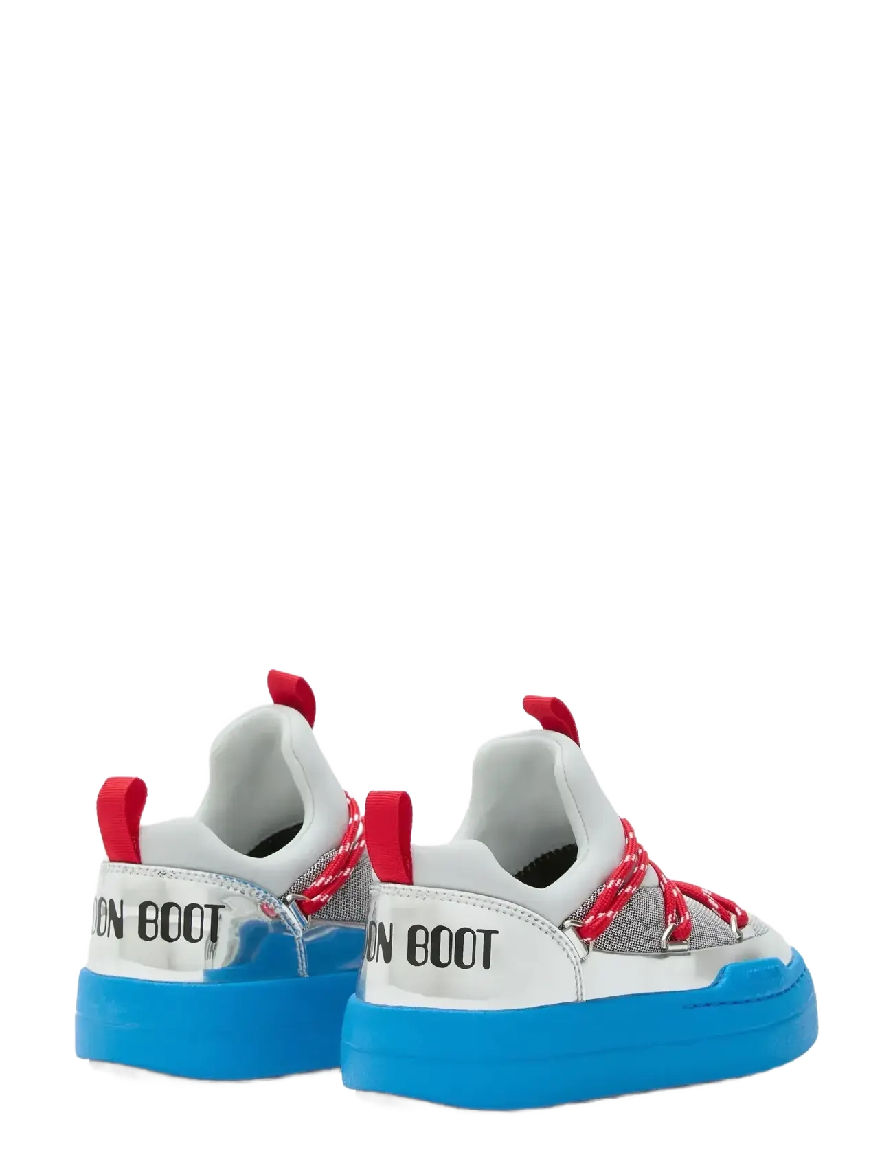 Moon Boot - MB JR PARK LOW LACE SPACE RACE - matalavartiset tennarit - silver/blue/red - 1
