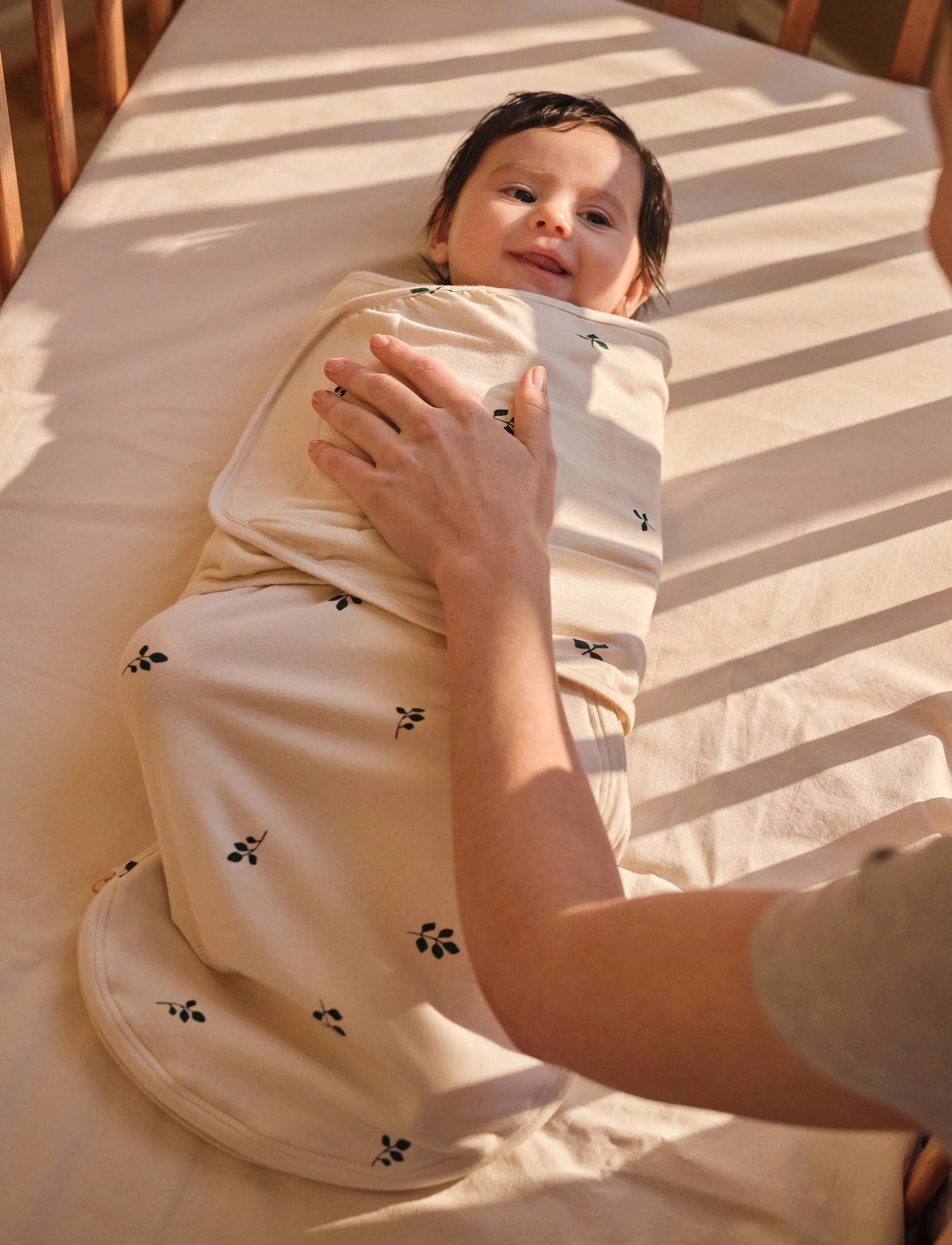 Moonboon Baby Swaddle, 0-3 M., Kinder, Pucktuch, Creme, Gr.58 CM
