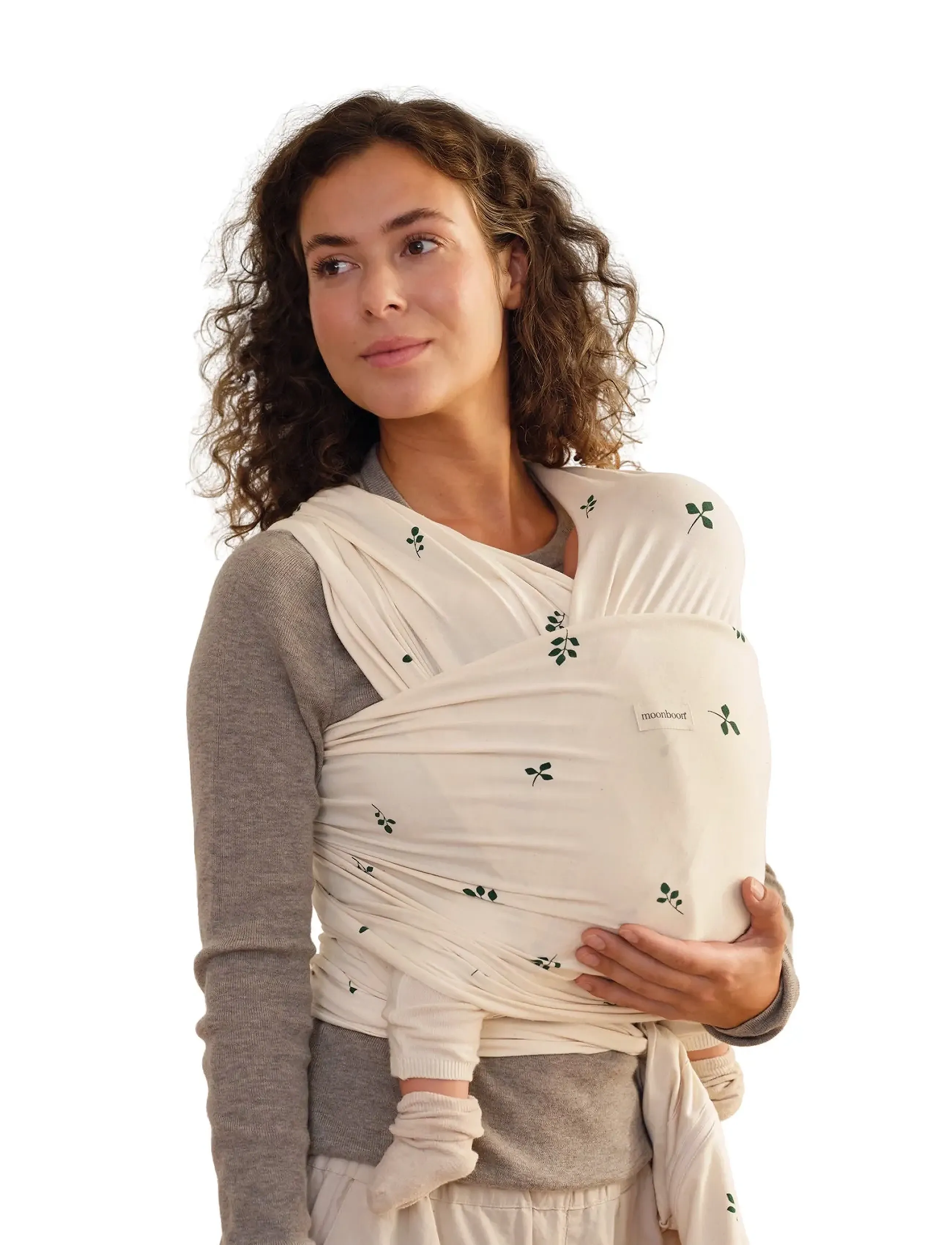 Moonboon Baby Wrap - Moonboon - LEAVES / cream