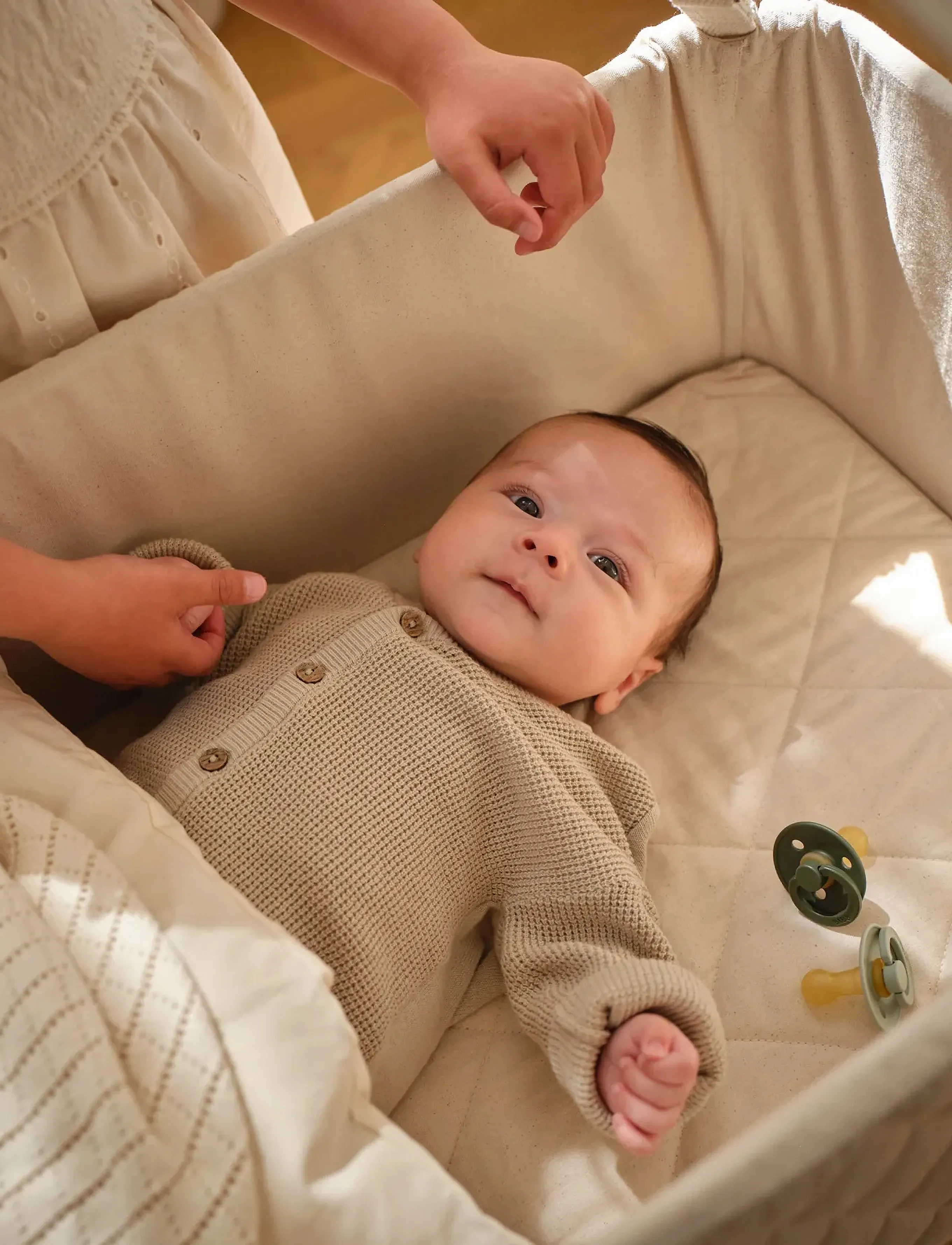 Moonboon Cradle with foam mattress - Moonboon - NATURE / cream