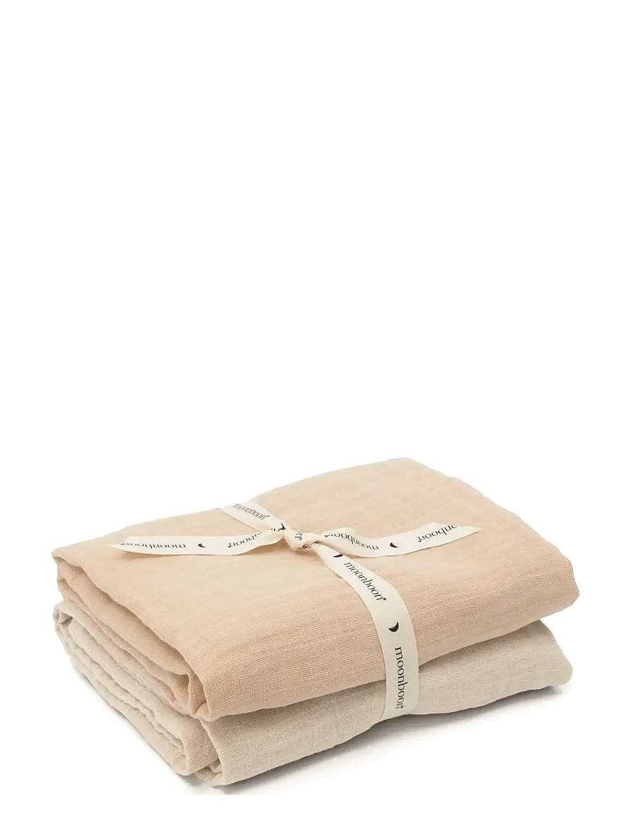 Moonboon - Organic Muslins, 2. pak. - musselintæpper - rose mix - 0