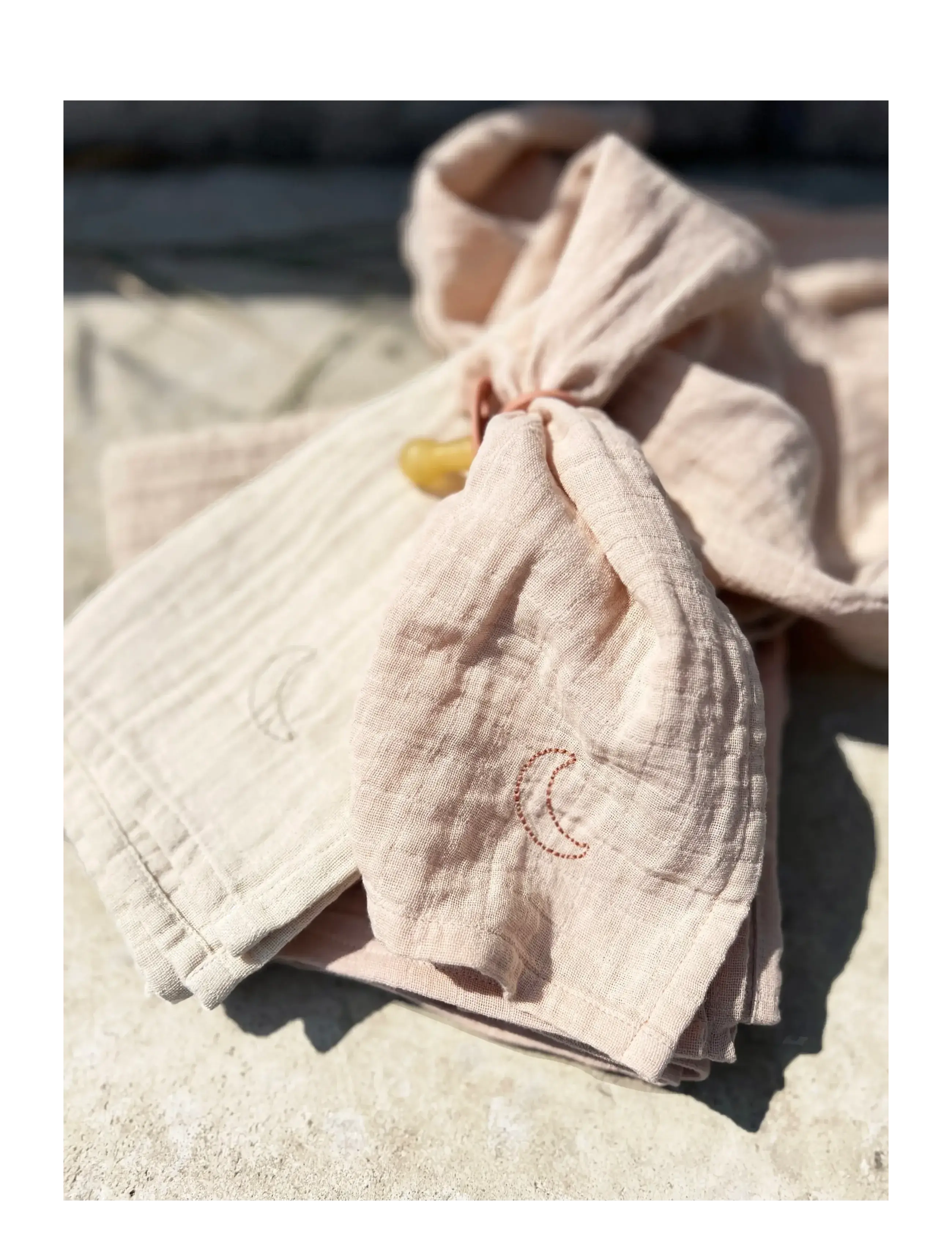 Moonboon - Organic Muslins, 2. pak. - musselintæpper - rose mix - 3
