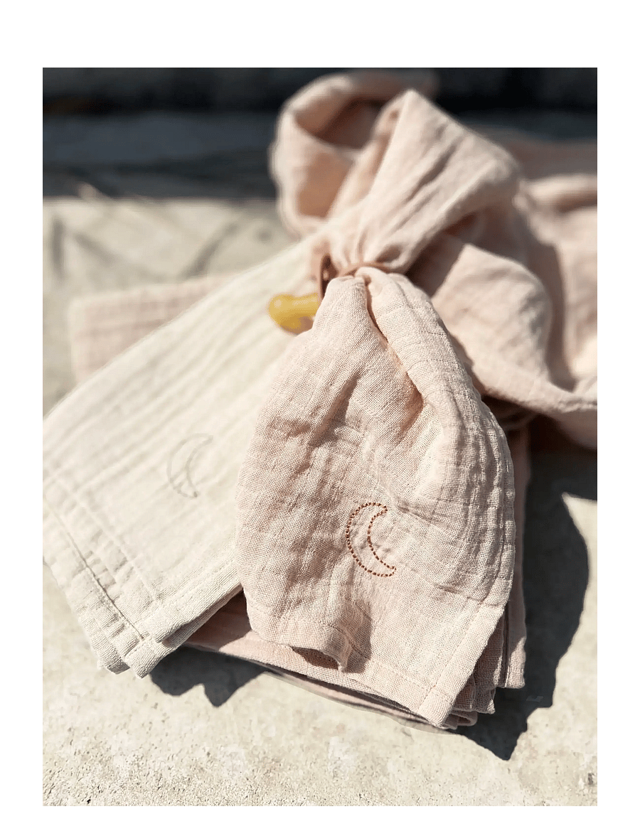 Moonboon - Organic Muslins, 2. pak. - musselintæpper - rose mix - 3