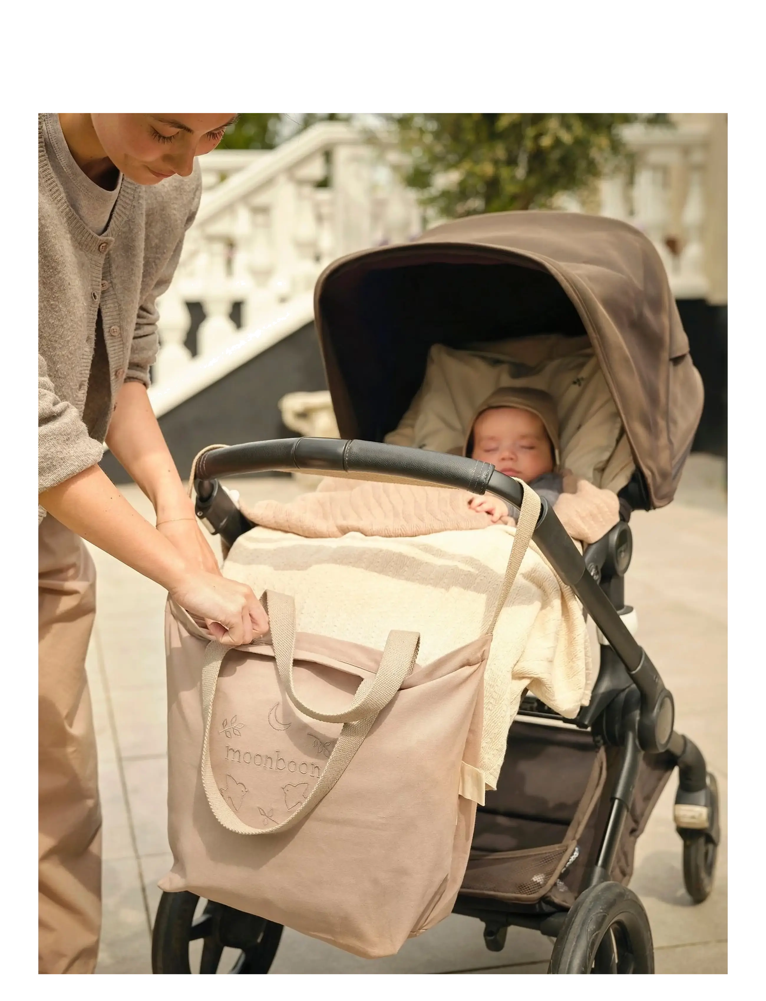 Moonboon - Canvas stroller bag - changing bags - earth - 1