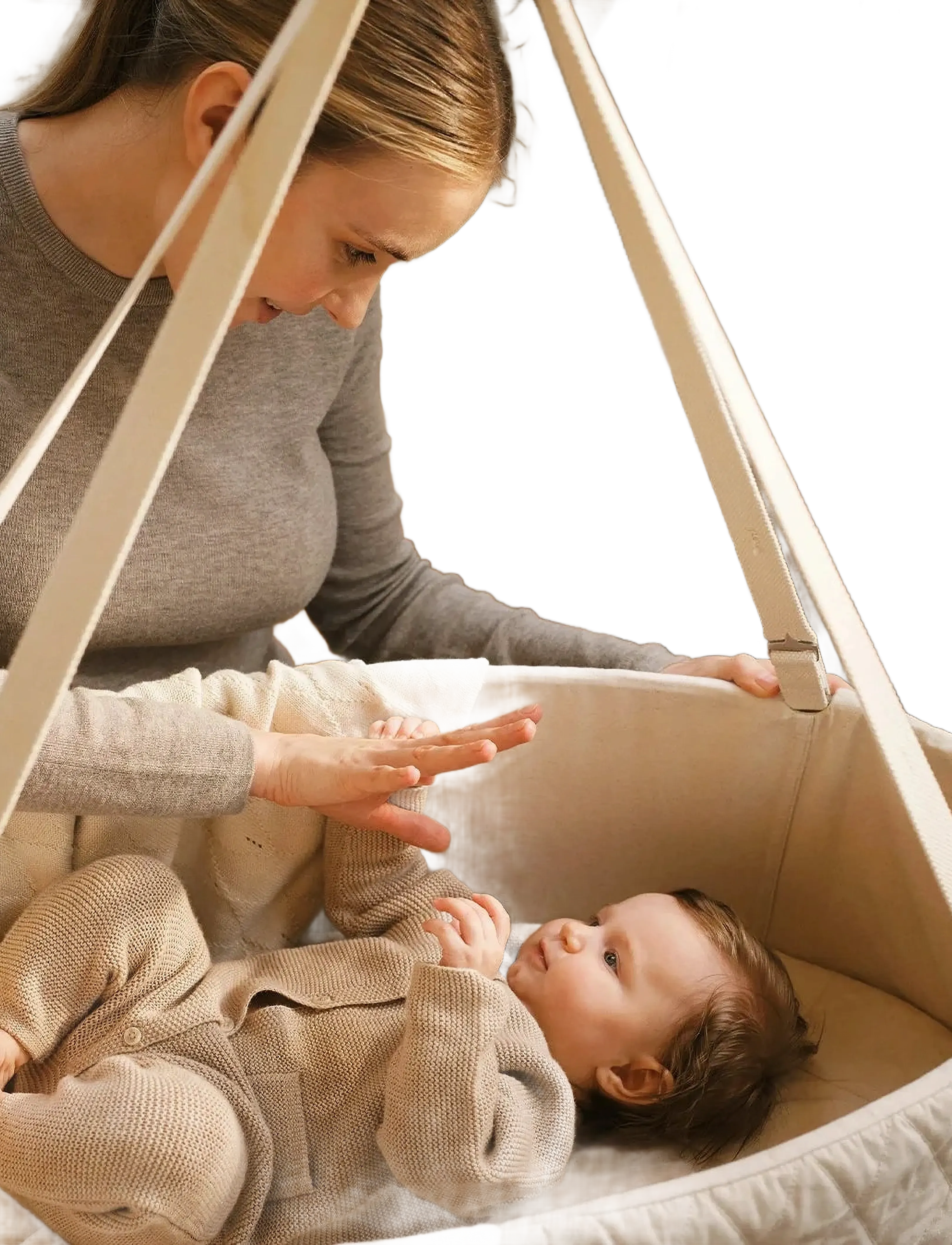 Moonboon Fitted Sheet Oval Cradle, Børn, Oval Vugge Stræklagen, Hvid, Str: ONE SIZE