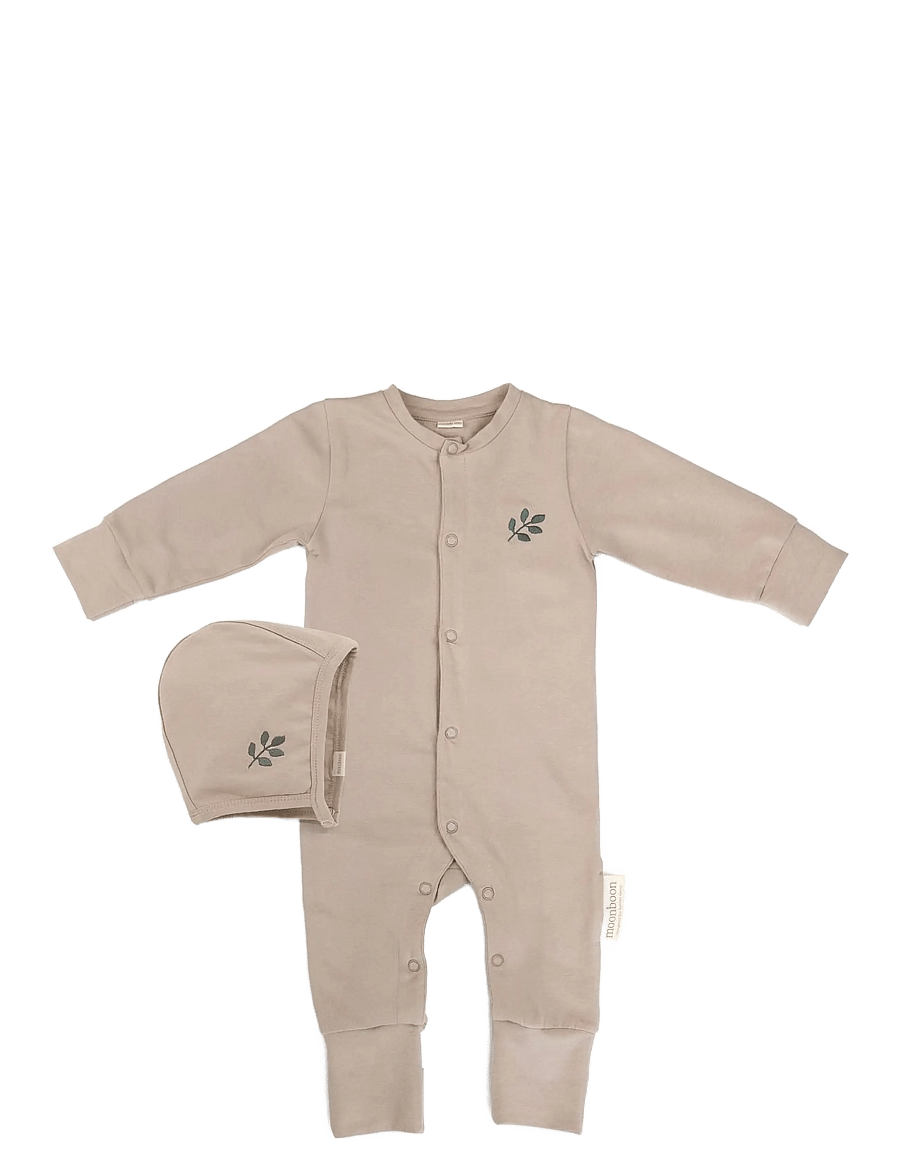 Moonboon - Sleep suit & bonnet giftbox - sets mit langärmeligem t-shirt - earth - 0