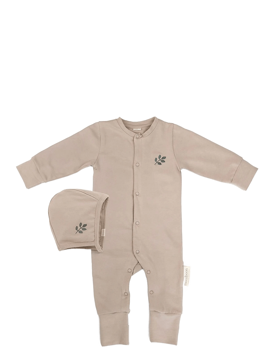 Moonboon - Sleep suit & bonnet giftbox - sets mit langärmeligem t-shirt - earth - 1