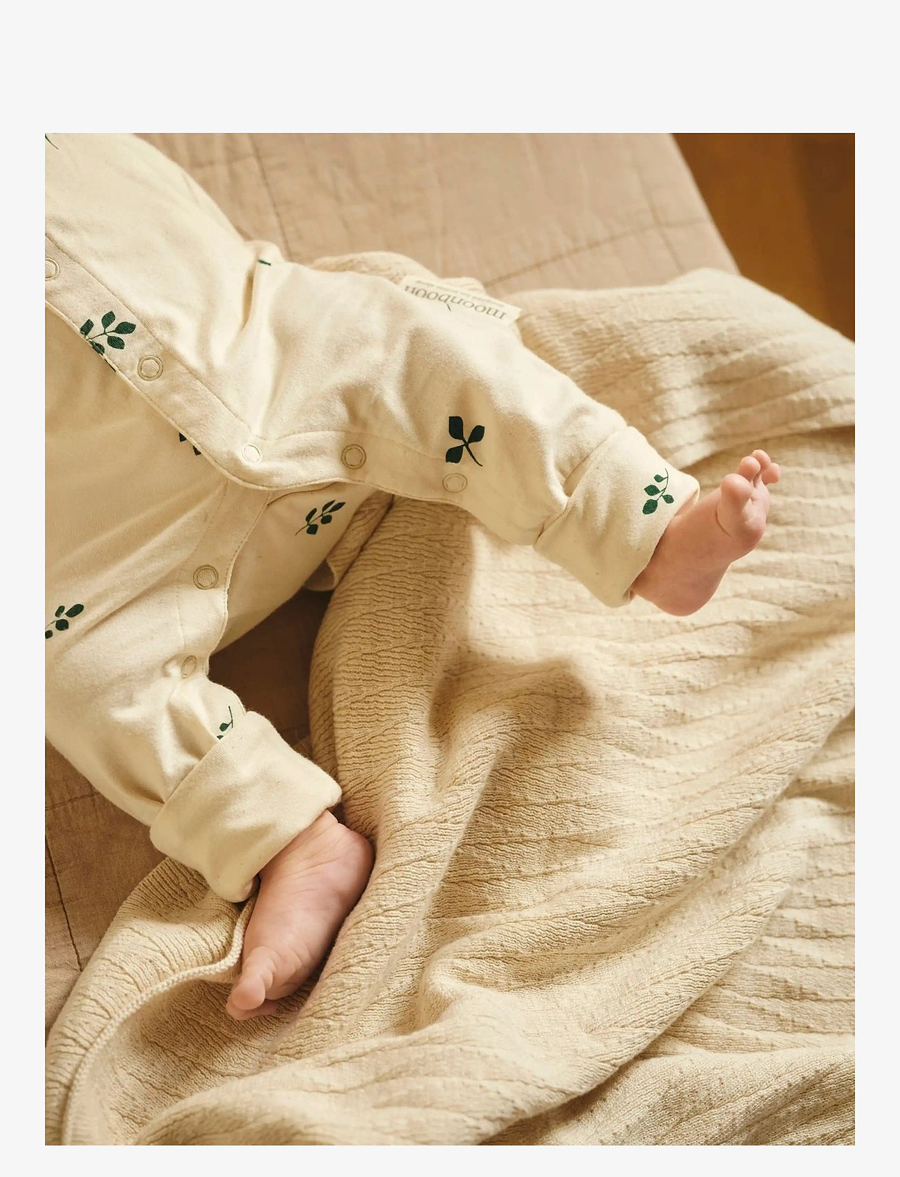 Moonboon - Sleep suit & bonnet giftbox - sæt med langærmet t-shirt - leaf - 1
