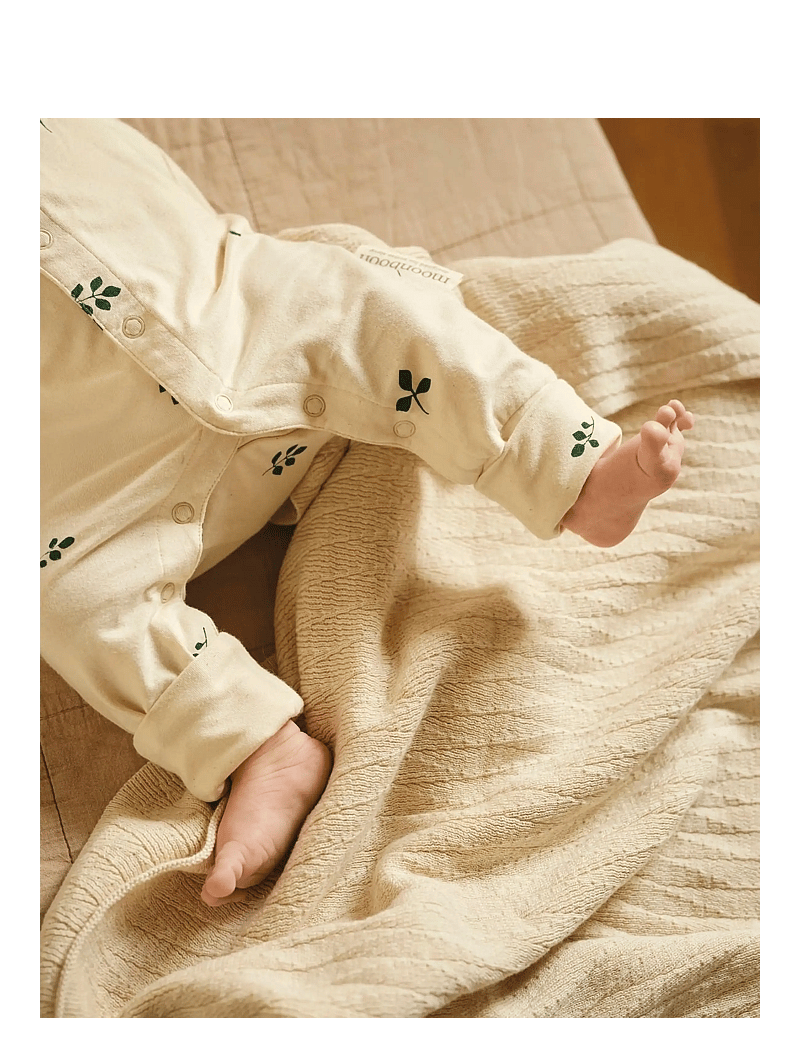 Moonboon - Sleep suit & bonnet giftbox - sæt med langærmet t-shirt - leaf - 1