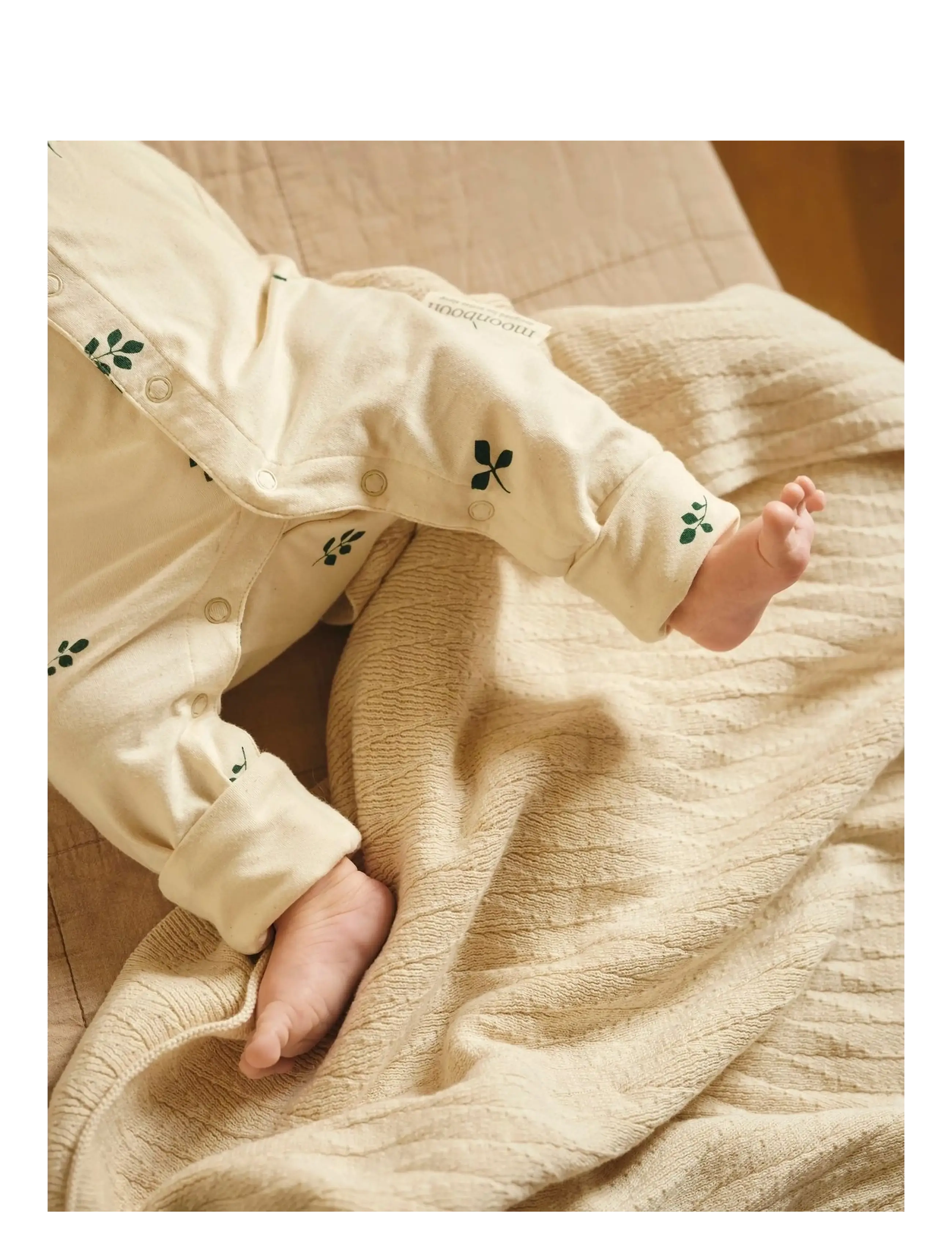 Moonboon - Sleep suit & bonnet giftbox - pikkade varrukatega t-särkide komplektid - leaf - 1