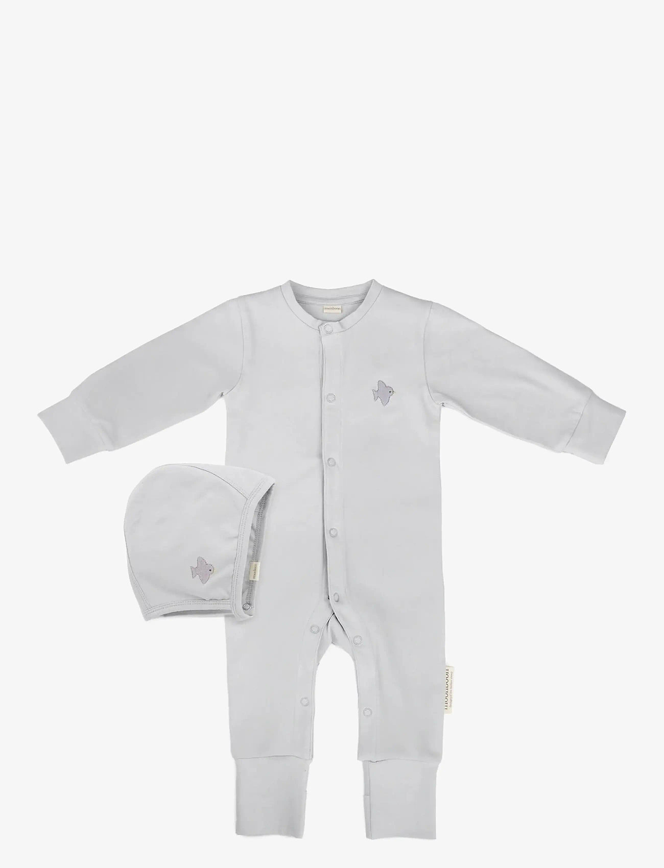 Moonboon - Sleep suit & bonnet giftbox - sæt med langærmet t-shirt - lunar rock - 0