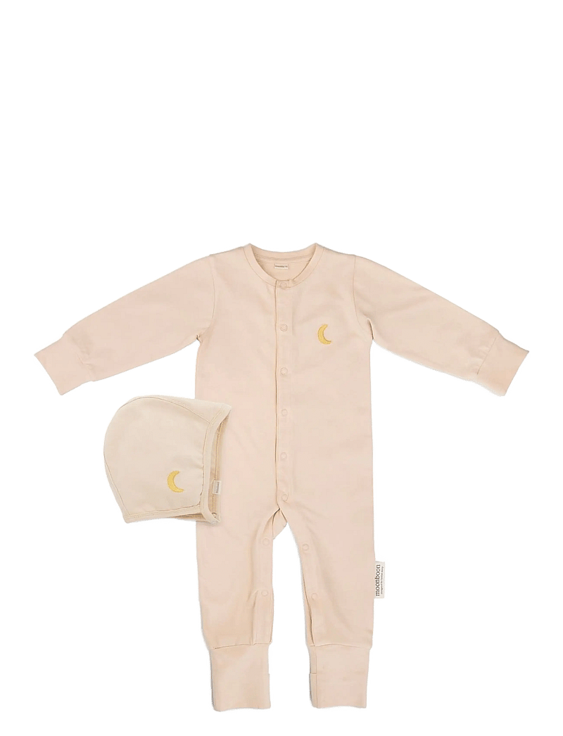 Moonboon - Sleep suit & bonnet giftbox - setit, joissa pitkähihainen paita - rose cloud - 0