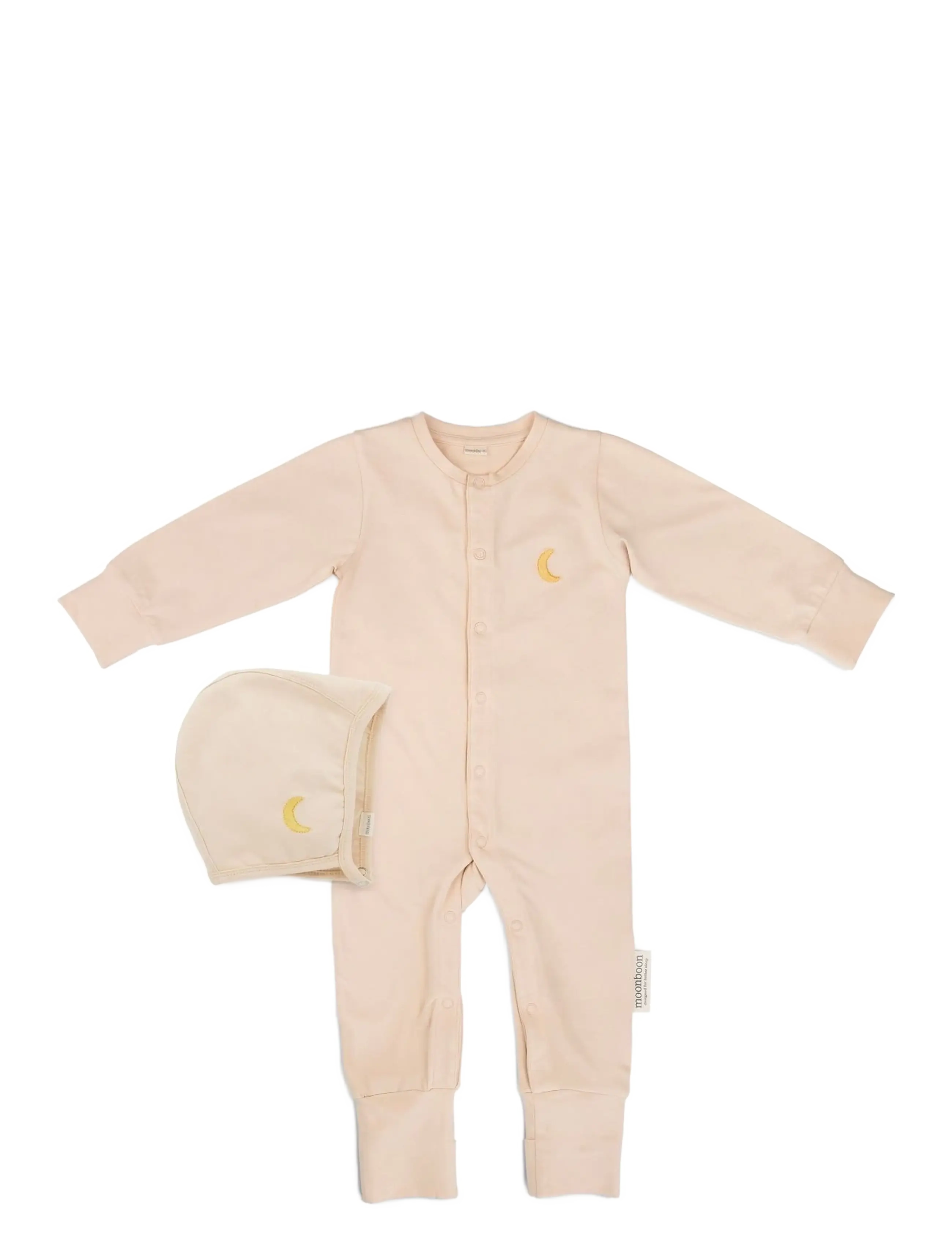 Moonboon Sleep suit & bonnet giftbox, 9-12 m. - Kleidung - ROSE CLOUD / beige