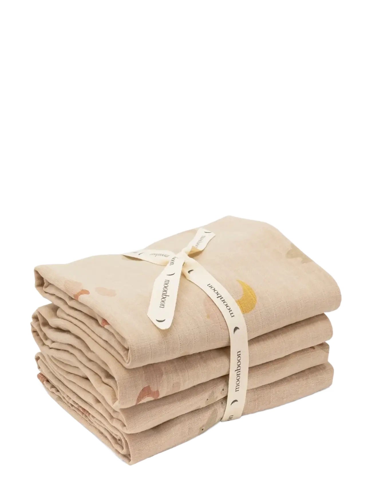 Moonboon Organic Muslins, 4. pak. - Weihnachtsgeschenke - OVER THE MOON ROSE / beige