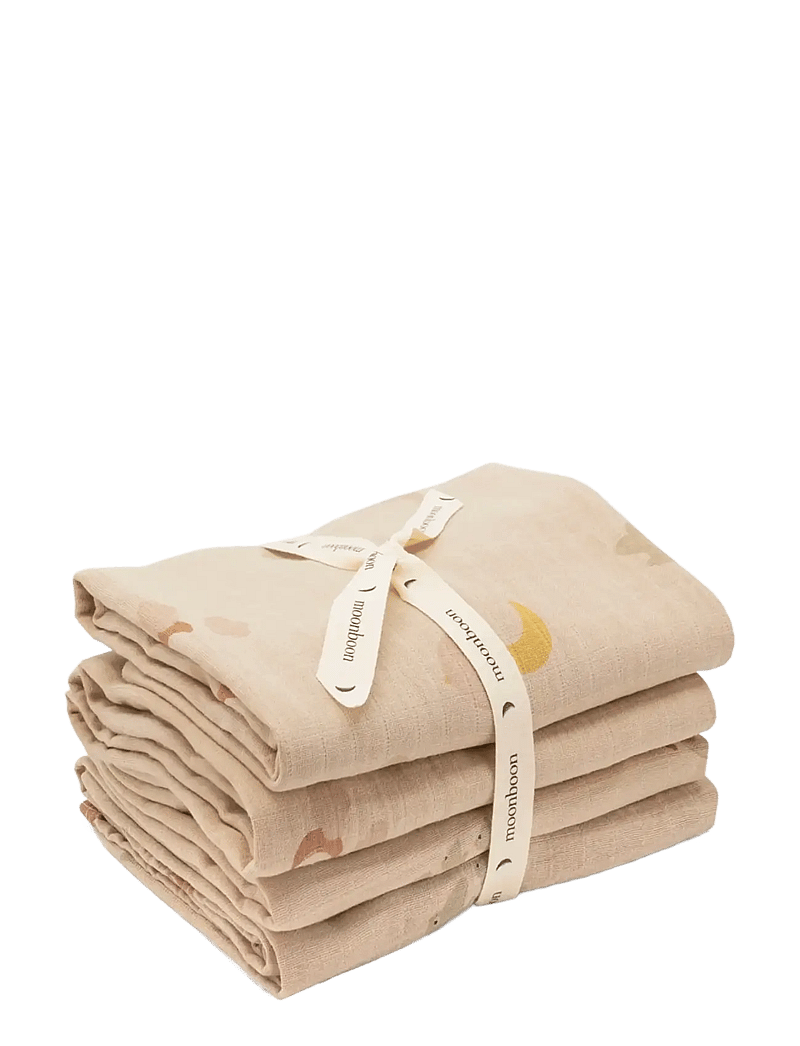 Moonboon - Organic Muslins, 4. pak. - muslin cloths - over the moon rose - 1