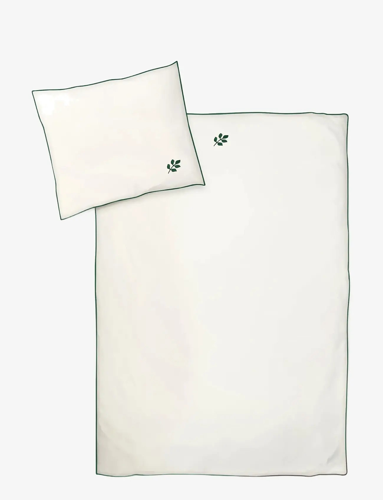 Moonboon - Bed Linen Embroidery - sengesett - nature with leaf - 1