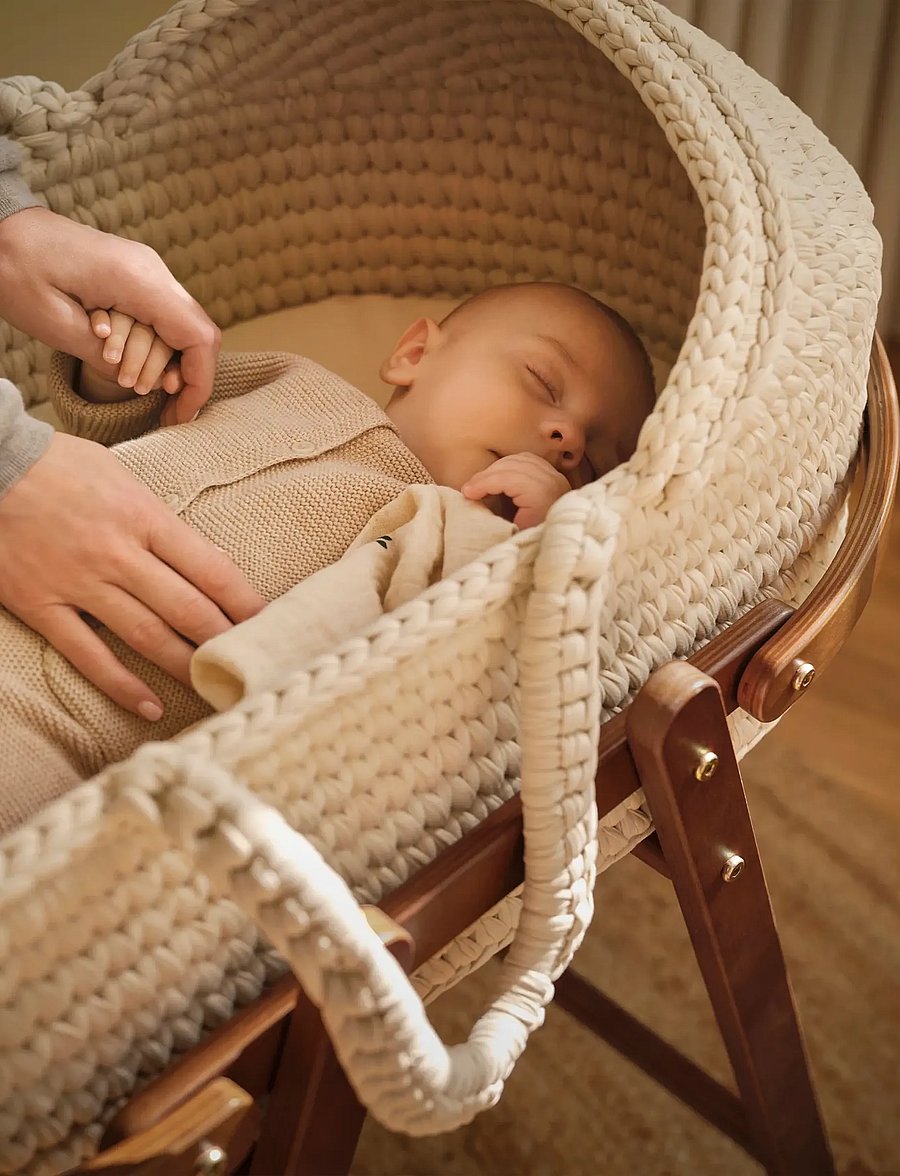Moonboon - Crocheted Moses Basket and Stand (bundle) - moseskörbe - nature - 2