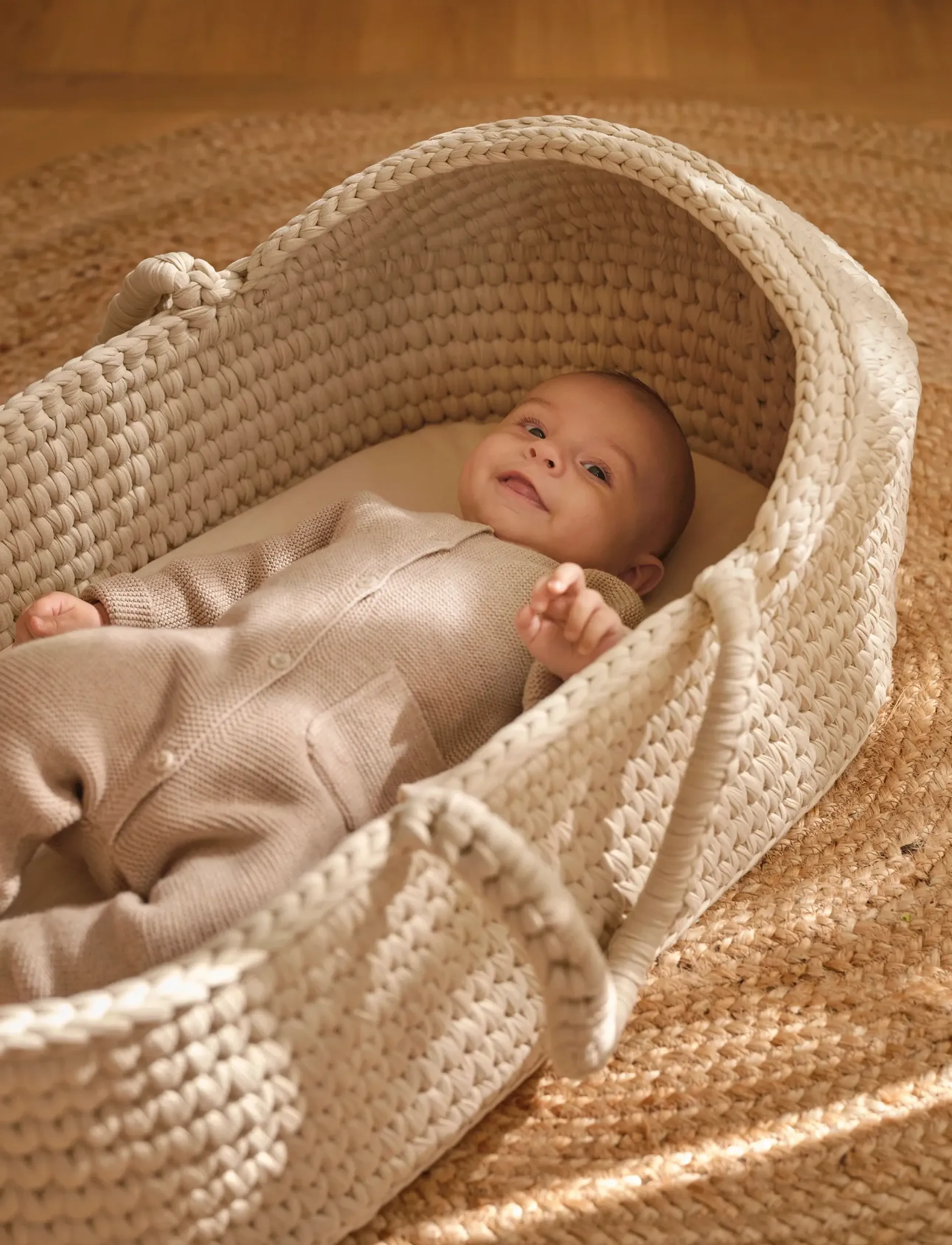 Moonboon - Crocheted Moses Basket and Stand (bundle) - moseskörbe - nature - 4