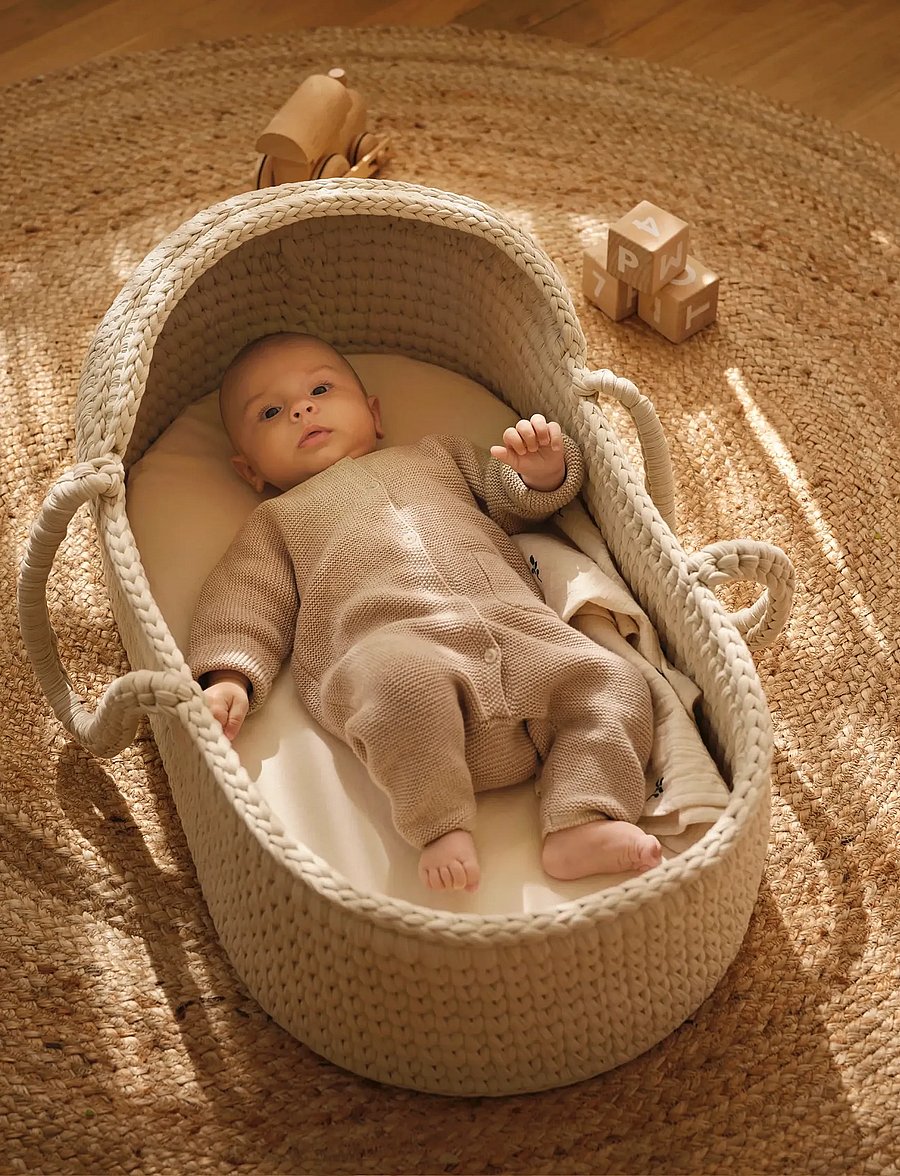 Moonboon - Crocheted Moses Basket and Stand (bundle) - moseskörbe - nature - 5
