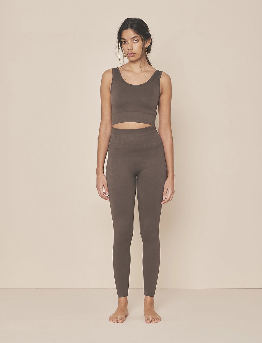 Moonchild Yoga Wear - Soft Rib Seamless Legging - seamless tights - storm - 0