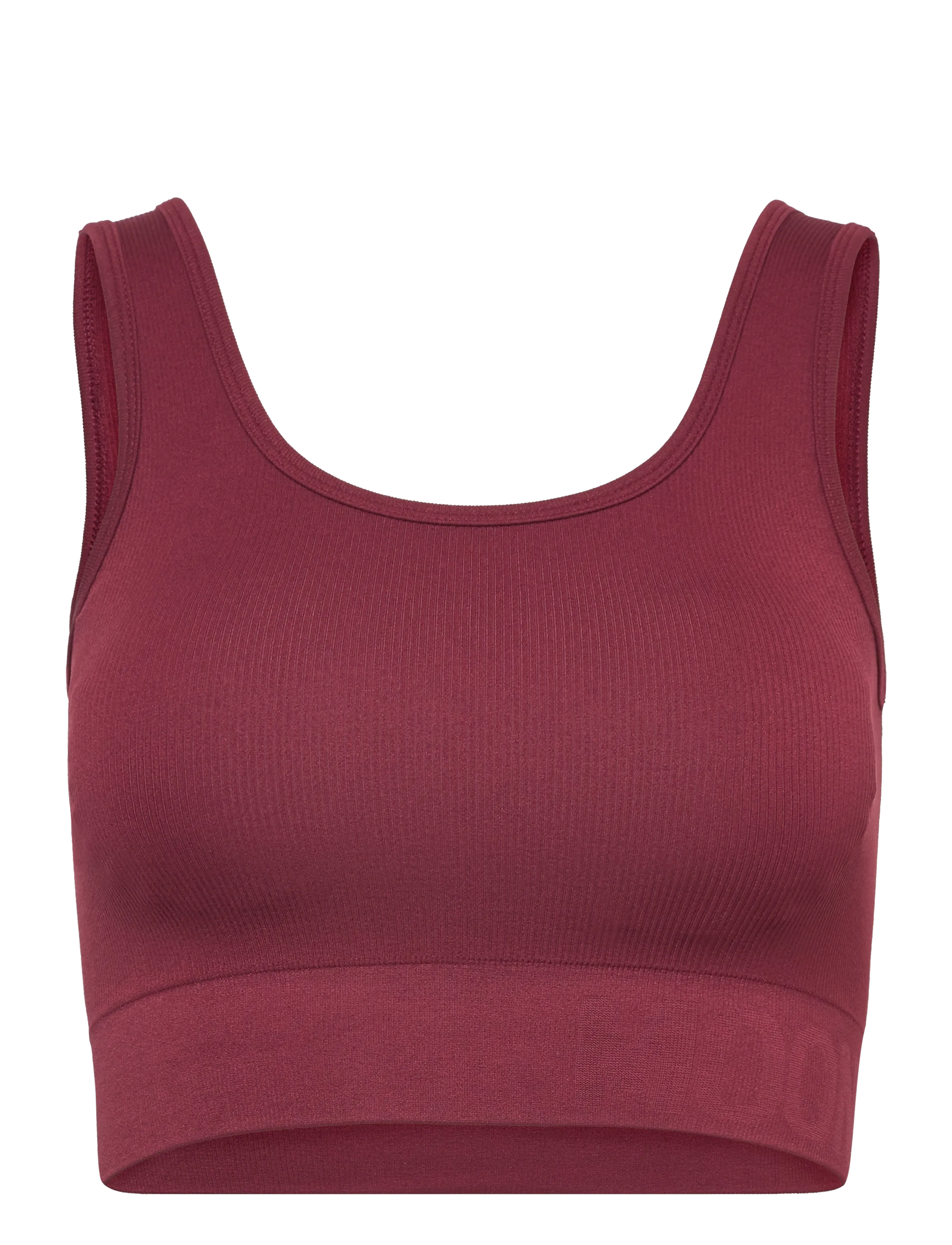 Soft Rib Seamless Crop Top - BURGUNDY